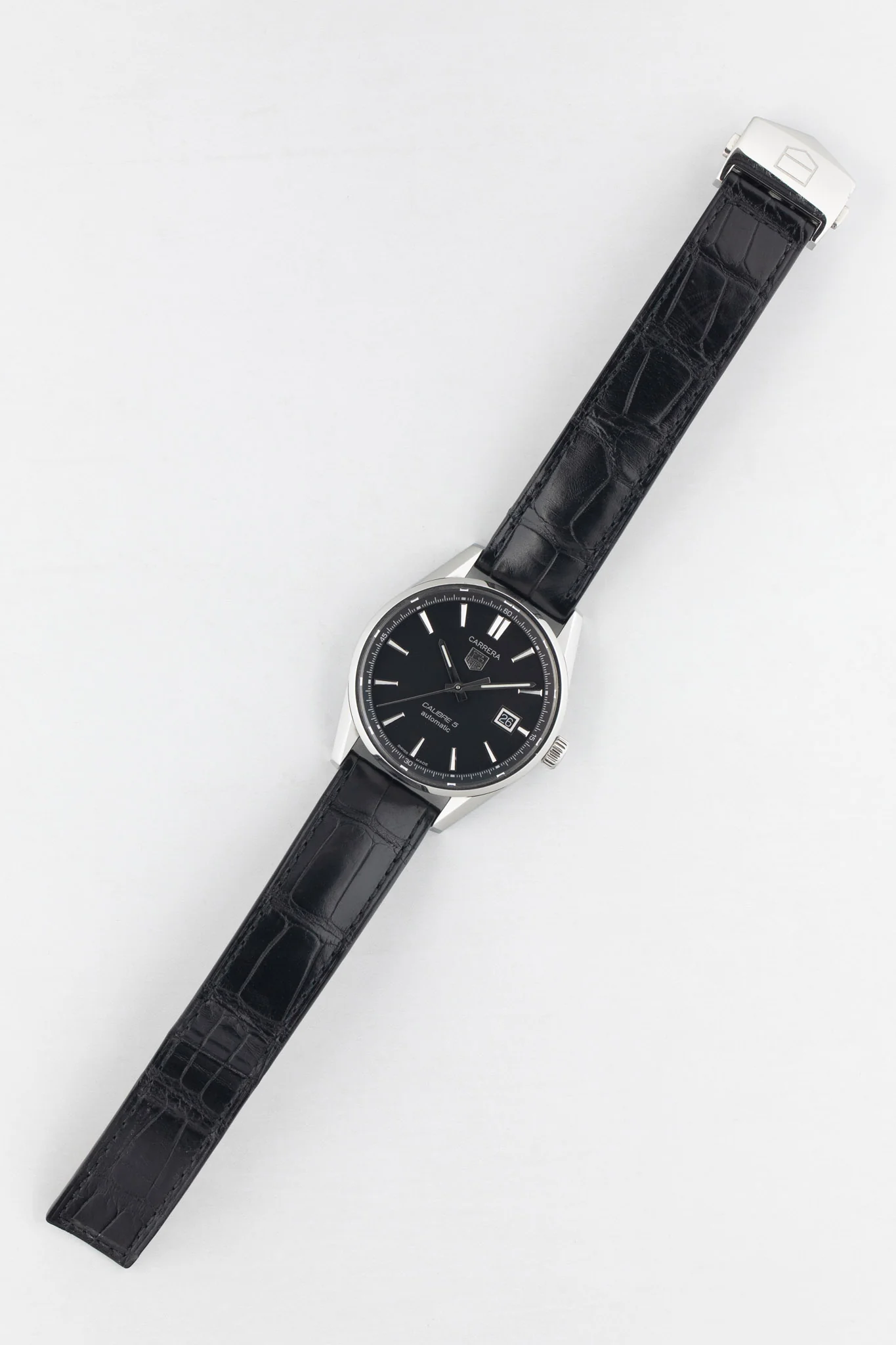 TAG HEUER WAR211A.FC6180 Carrera Calibre 5 39mm Automatic Watch - Black Dial - Image 7