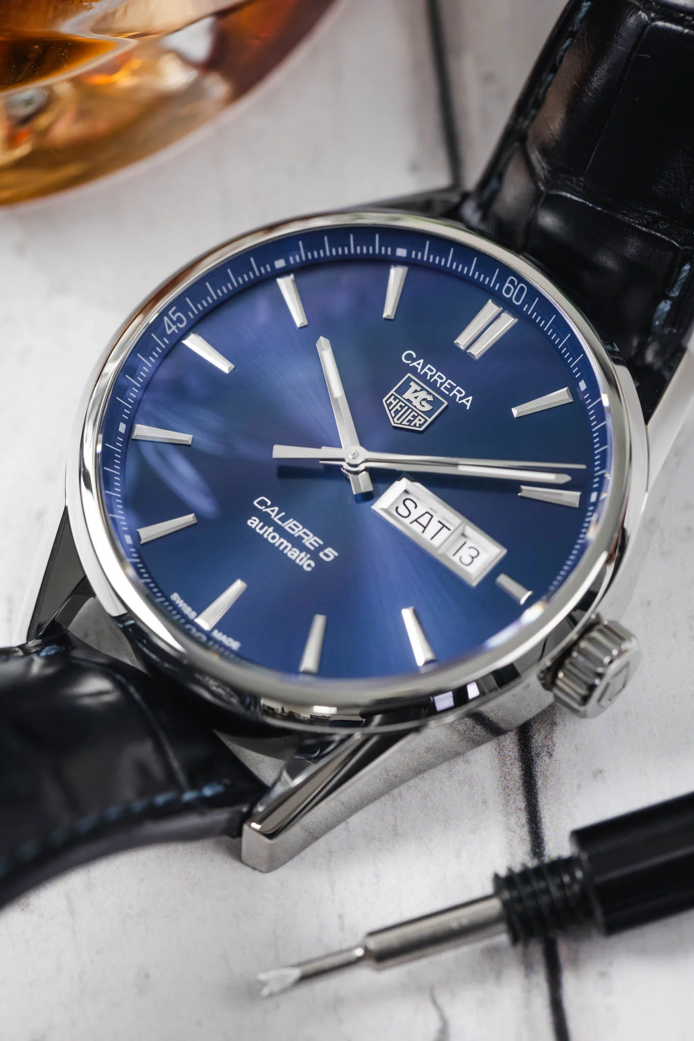 TAG HEUER Carrera Day Date – Sunray Blue dial 43mm - Image 6