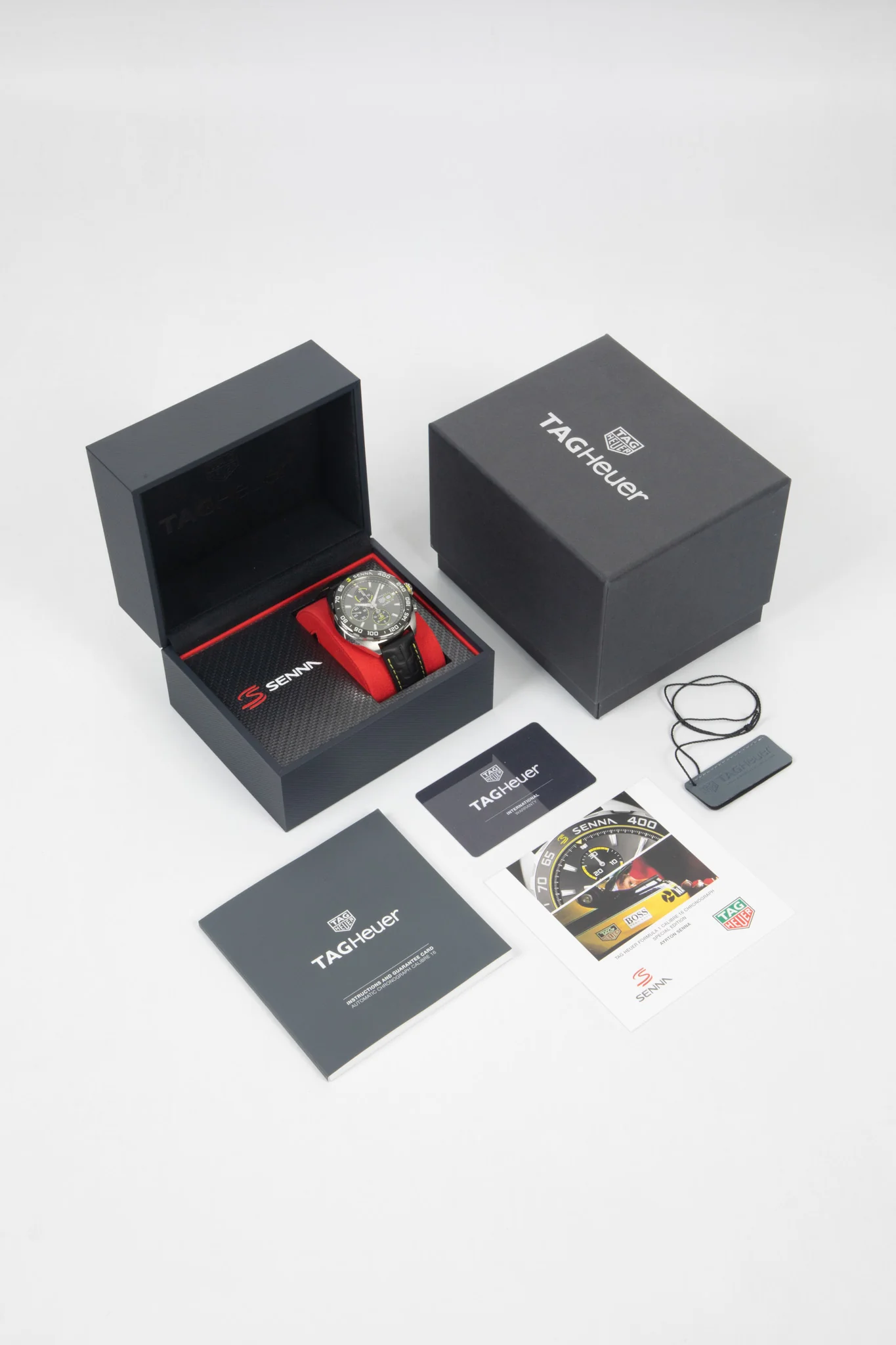 TAG HEUER CAZ201B.FC6487 Formula 1 × Senna 44mm Automatic Chronograph – Black Dial & Leather Strap - Image 8