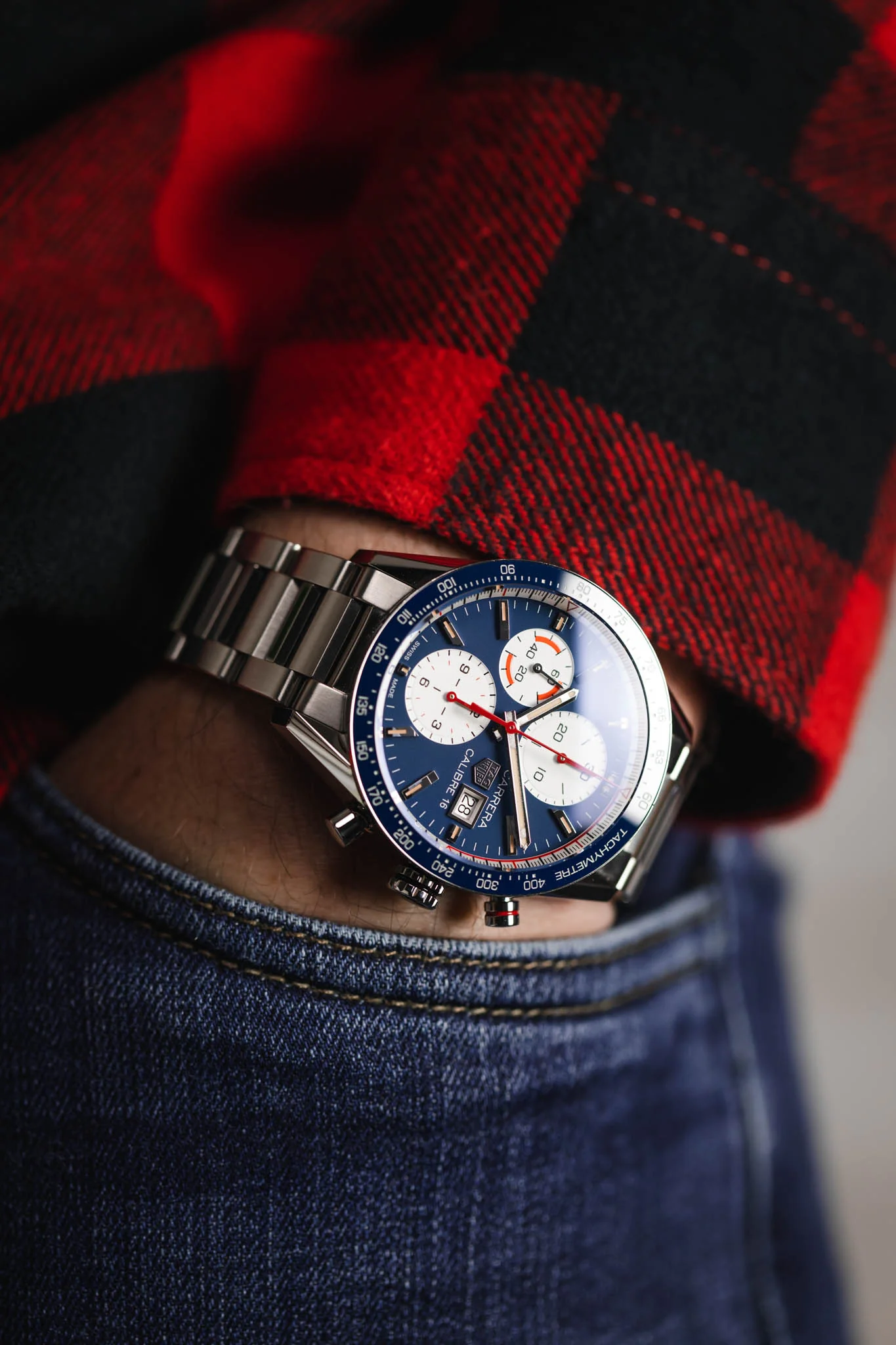 TAG HEUER CV201AR.BA0715 Carrera Calibre 16 41mm Automatic Chronograph - Blue Dial - Image 7
