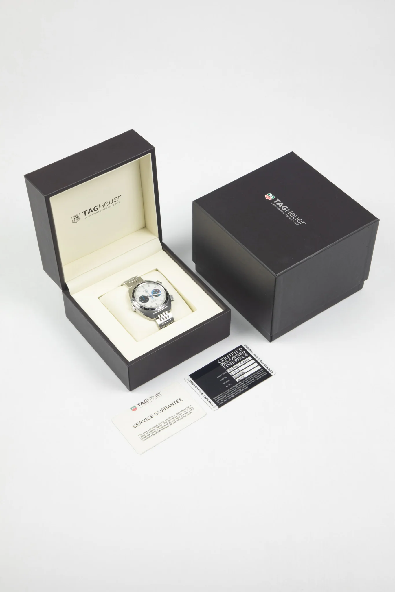 TAG HEUER CY2110.BA0775 Autavia 'Siffert' Re-Issue 42.5mm Automatic Chronograph – White Dial - Image 9