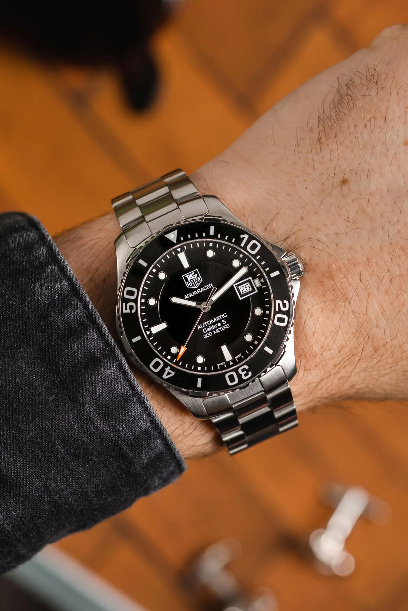 TAG HEUER WAN2110.BA0822 Aquaracer Stainless Steel 41mm Automatic Watch - Black Dial - Image 2