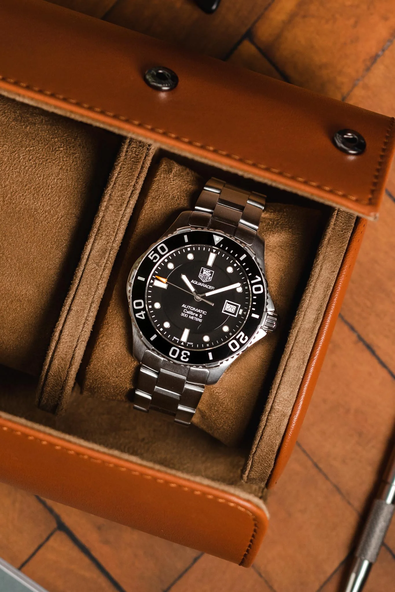 TAG HEUER WAN2110.BA0822 Aquaracer Stainless Steel 41mm Automatic Watch - Black Dial - Image 5