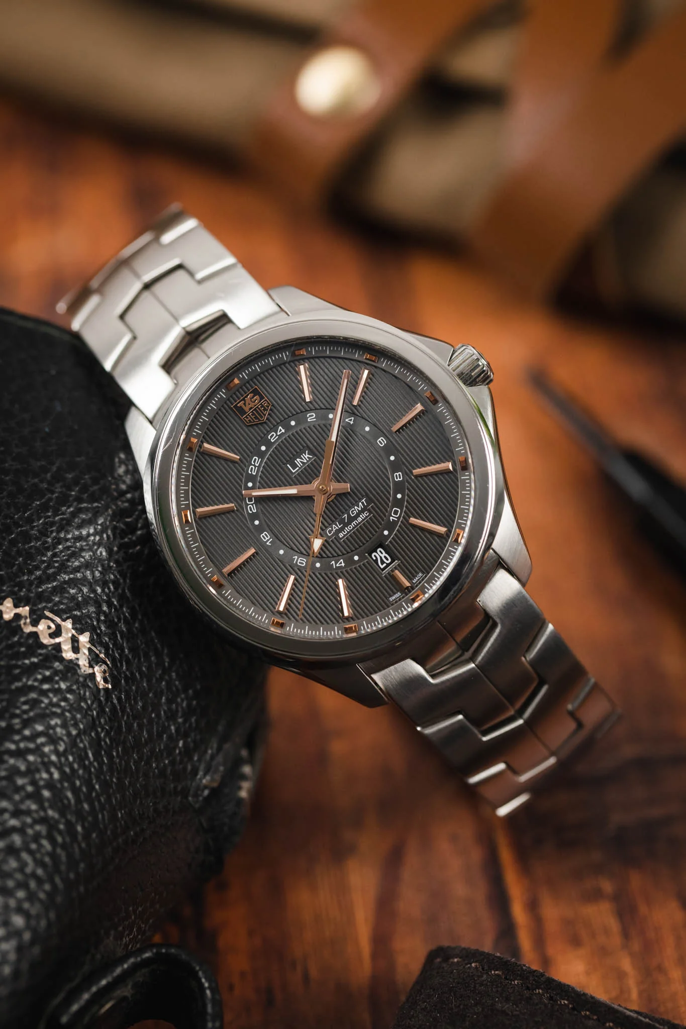 TAG HEUER Link GMT Watch - Anthracite Dial - Image 4