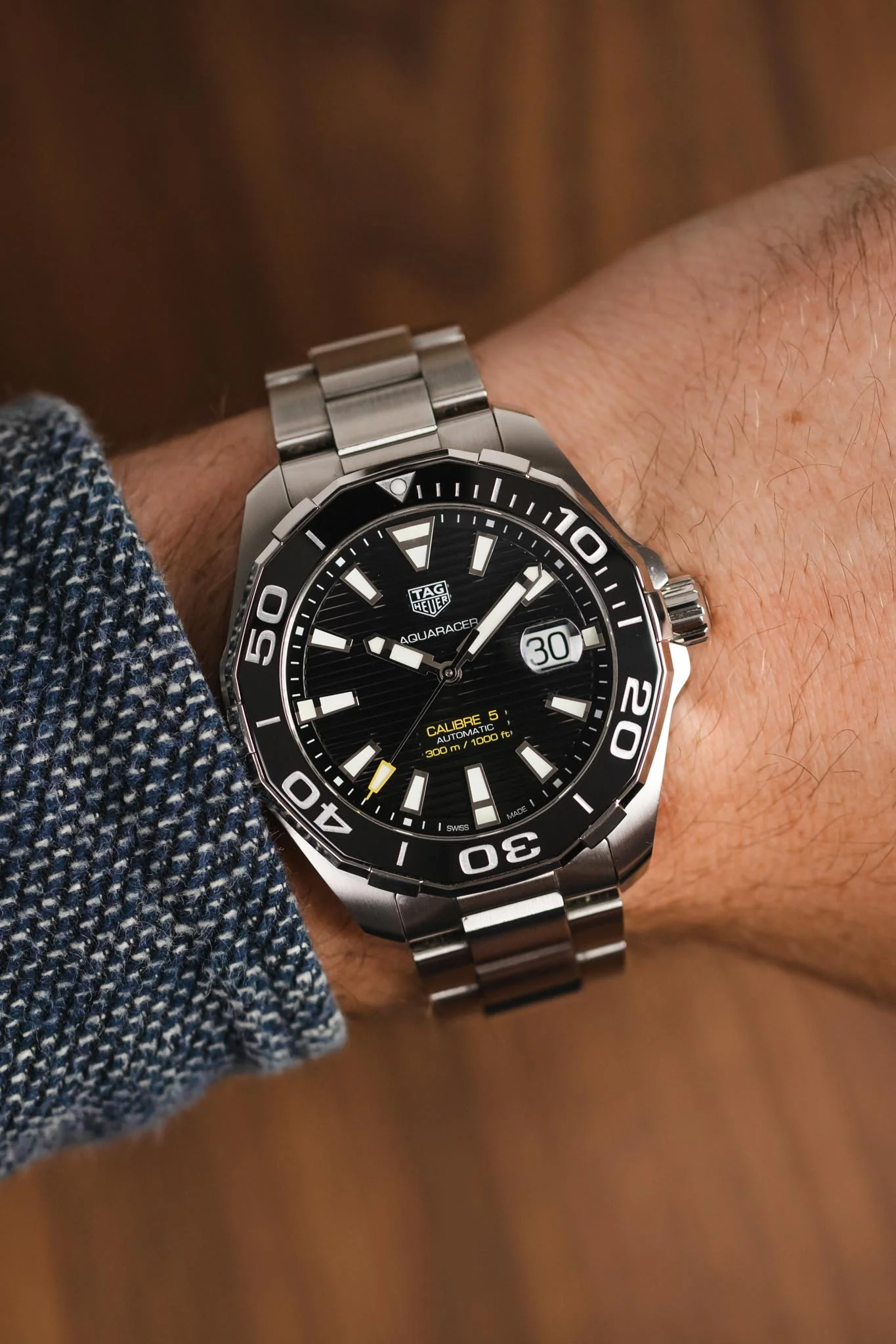 TAG HEUER WAY201A.BA0927 Aquaracer Calibre 5 43mm Automatic Watch - Black Dial - Image 2