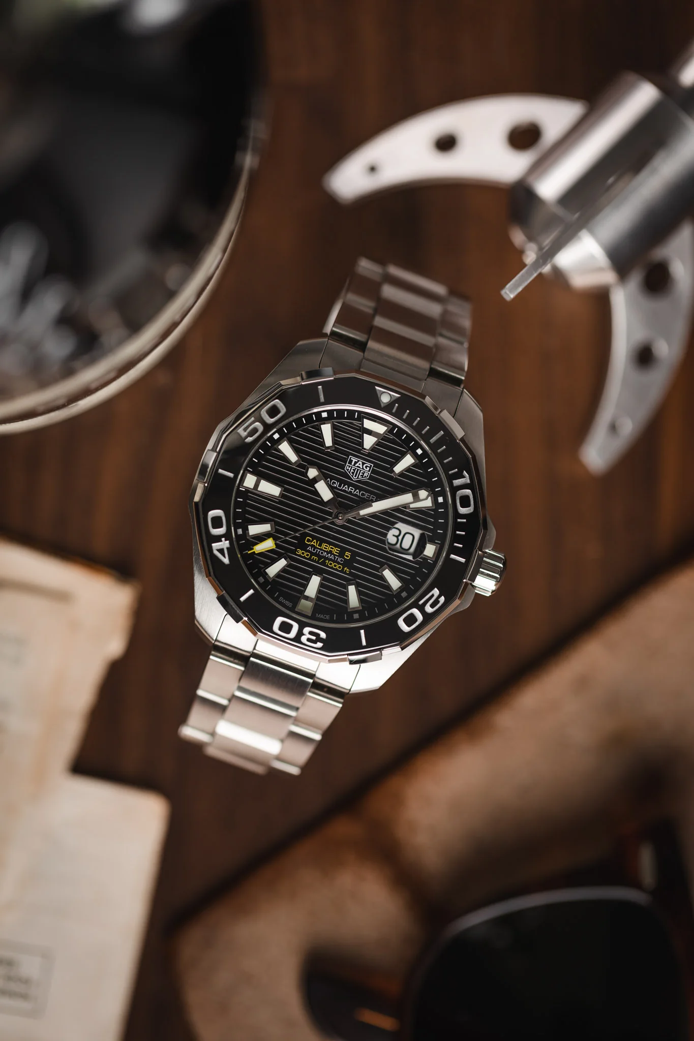 TAG HEUER WAY201A.BA0927 Aquaracer Calibre 5 43mm Automatic Watch - Black Dial - Image 3