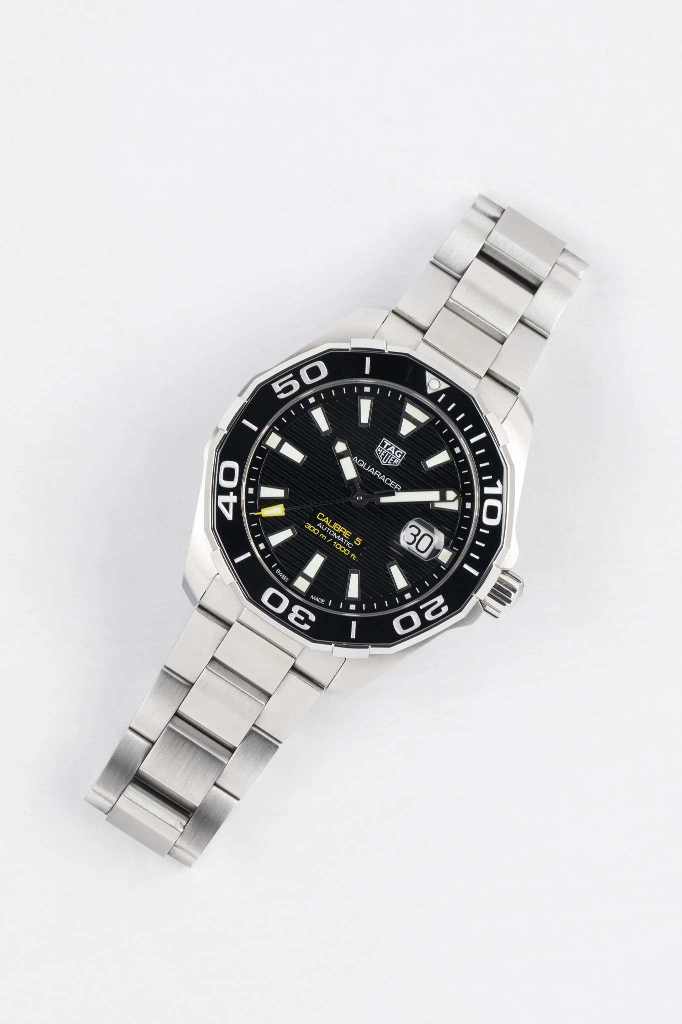 TAG HEUER WAY201A.BA0927 Aquaracer Calibre 5 43mm Automatic Watch - Black Dial - Image 4