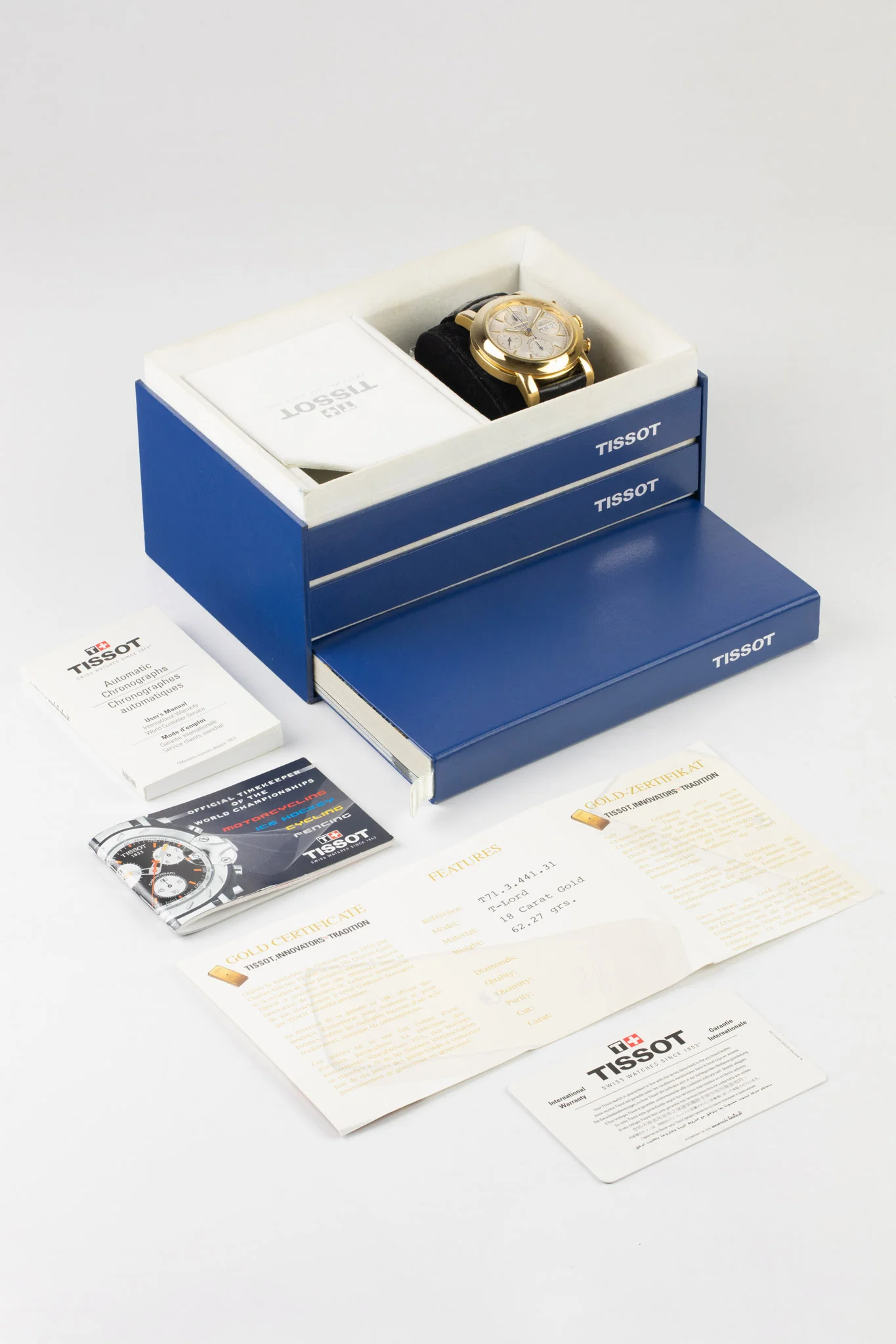 TISSOT T71.3.441.31 T-Lord 18k Gold 41mm Automatic Chronograph - Image 10