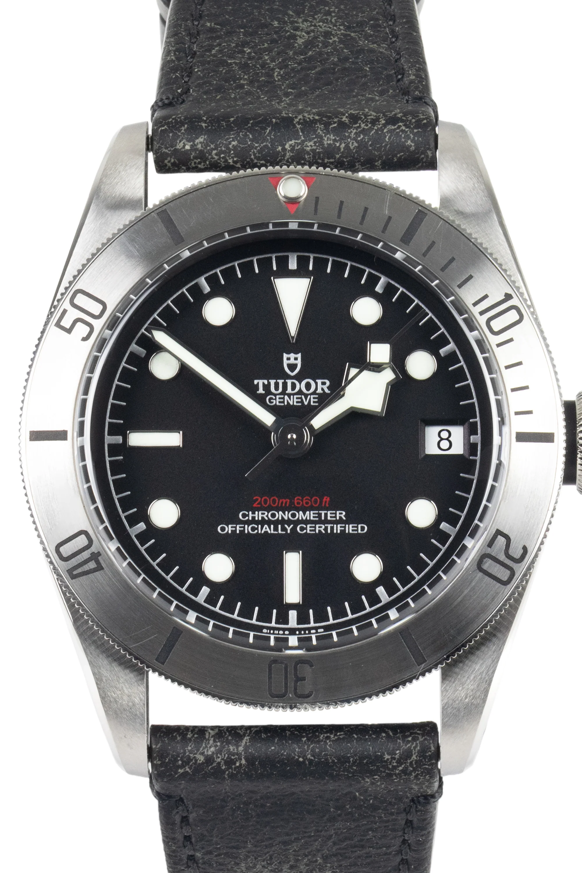 TUDOR M79730-0005 Black Bay 41mm Automatic Watch with Black Leather Strap - Image 3