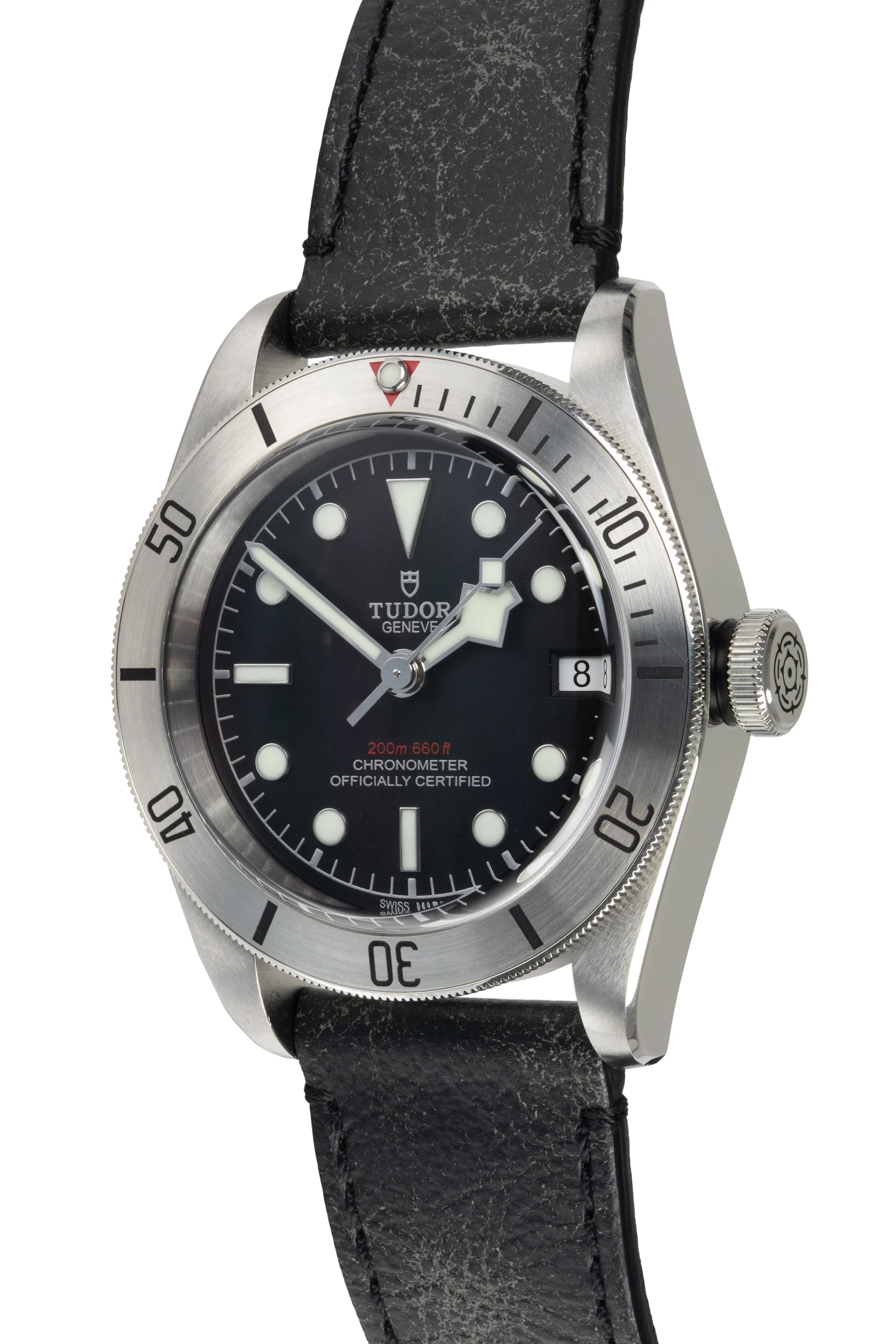 TUDOR M79730-0005 Black Bay 41mm Automatic Watch with Black Leather Strap - Image 4