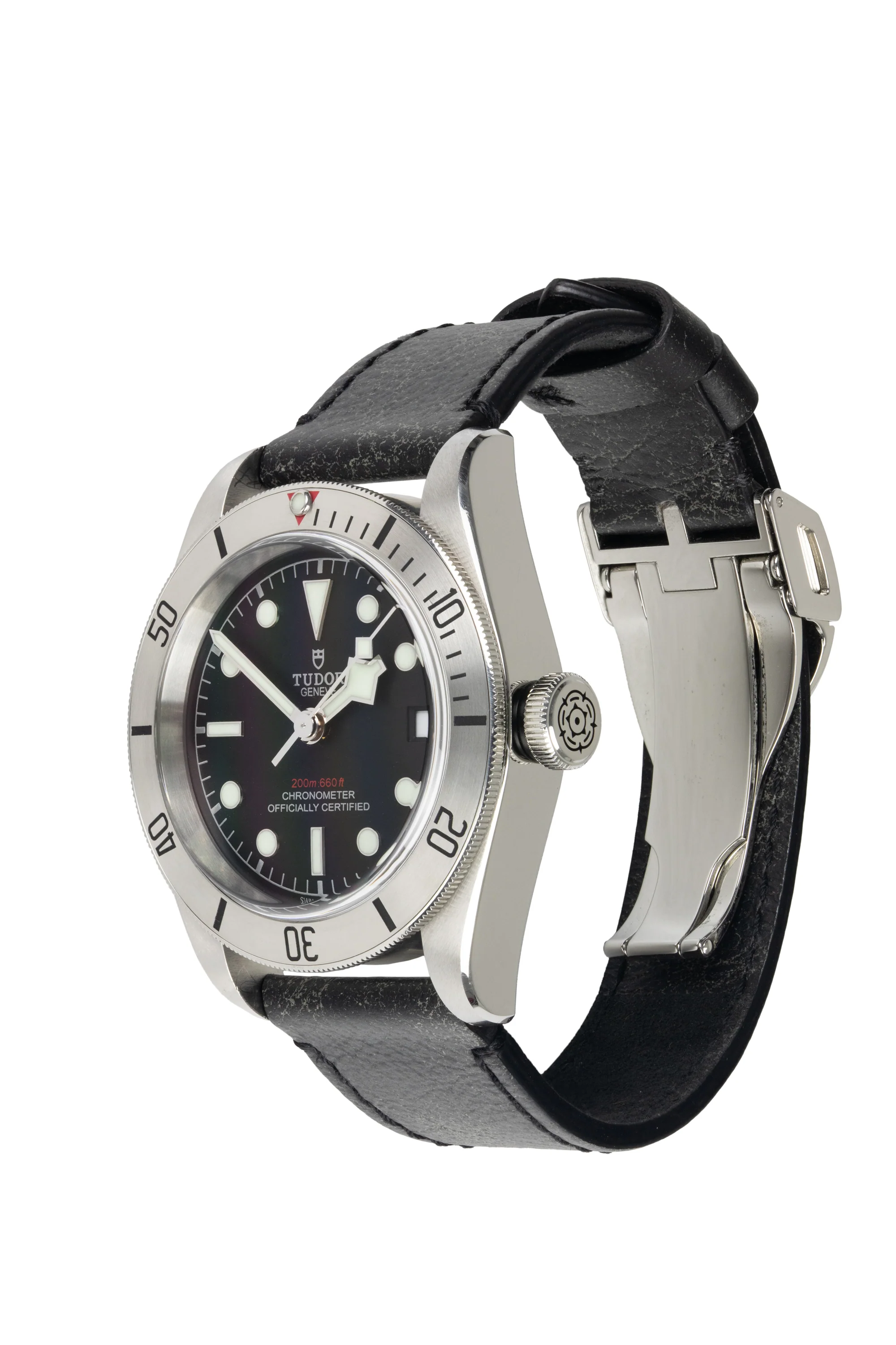 TUDOR M79730-0005 Black Bay 41mm Automatic Watch with Black Leather Strap - Image 7