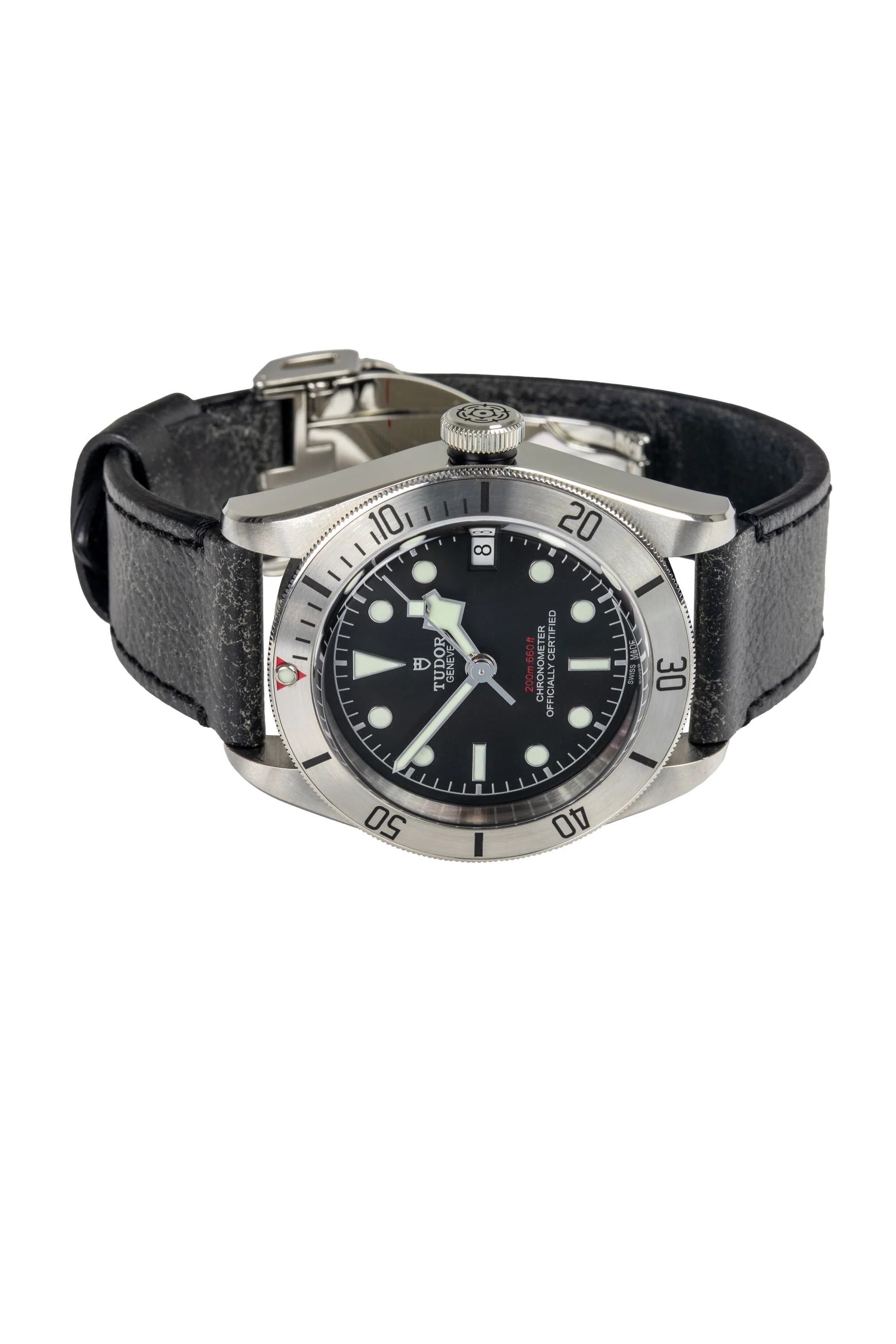 TUDOR M79730-0005 Black Bay 41mm Automatic Watch with Black Leather Strap - Image 8