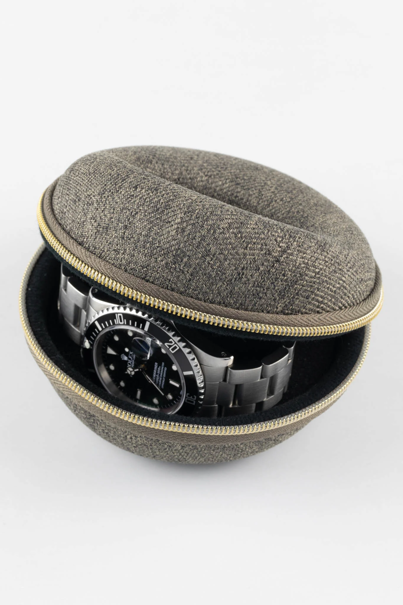 Oyster - 1 Watch Travel Case - Tweed Brown - Image 7