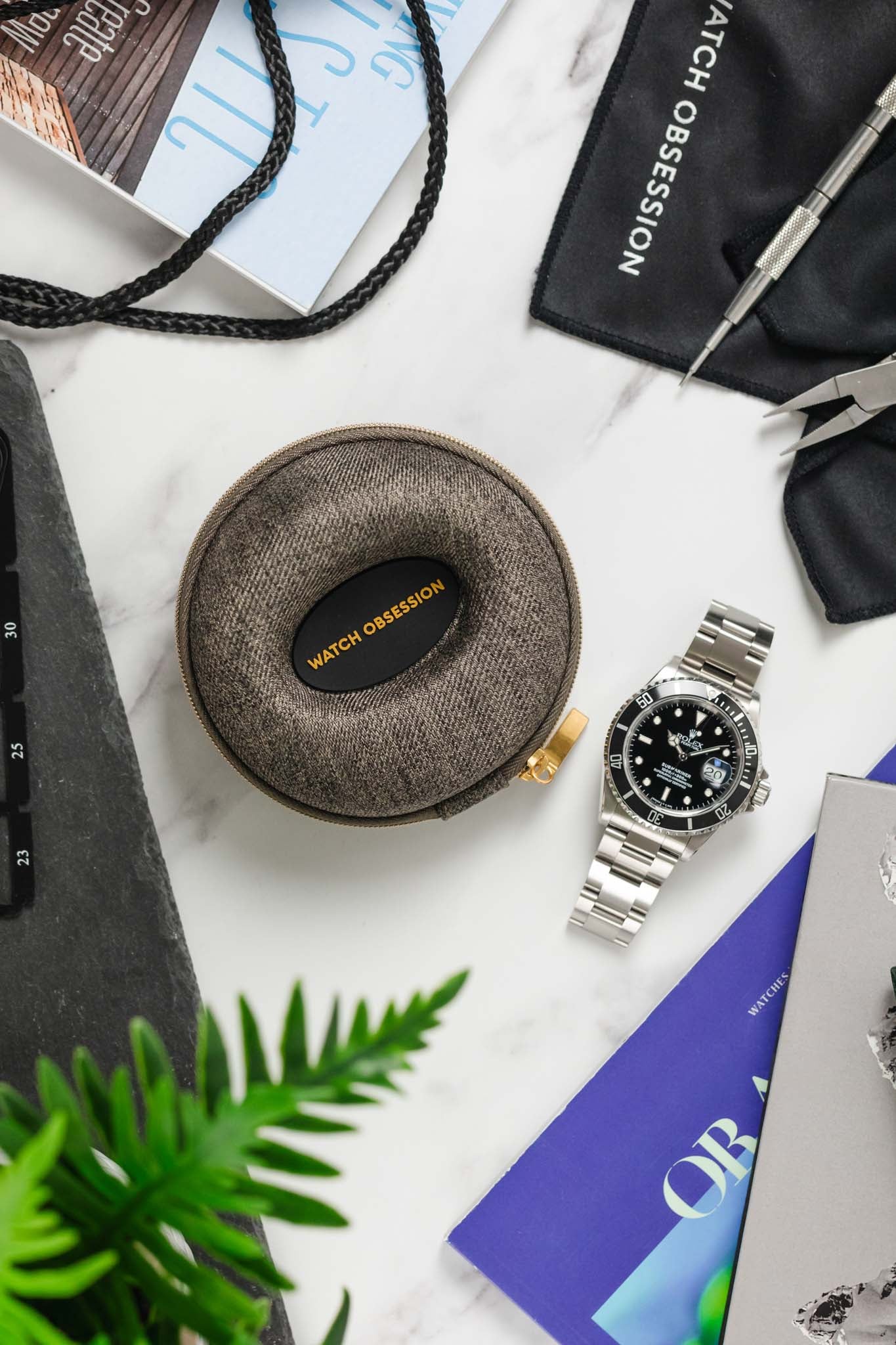 Oyster - 1 Watch Travel Case - Tweed Brown - Image 8