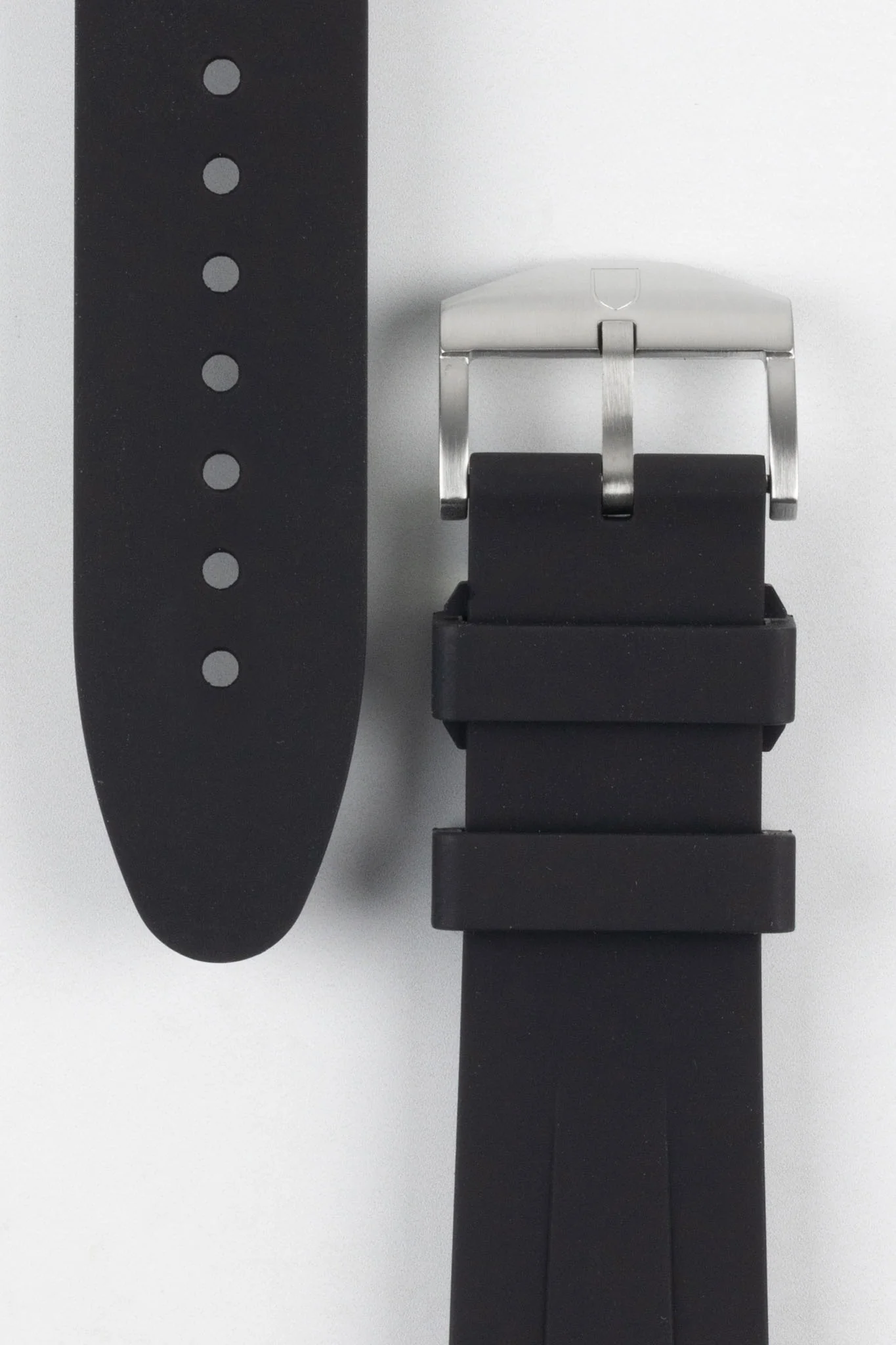 VANGUARD Curved-End Integrated Rubber Watch Strap for Rolex in BLACK - Image 3