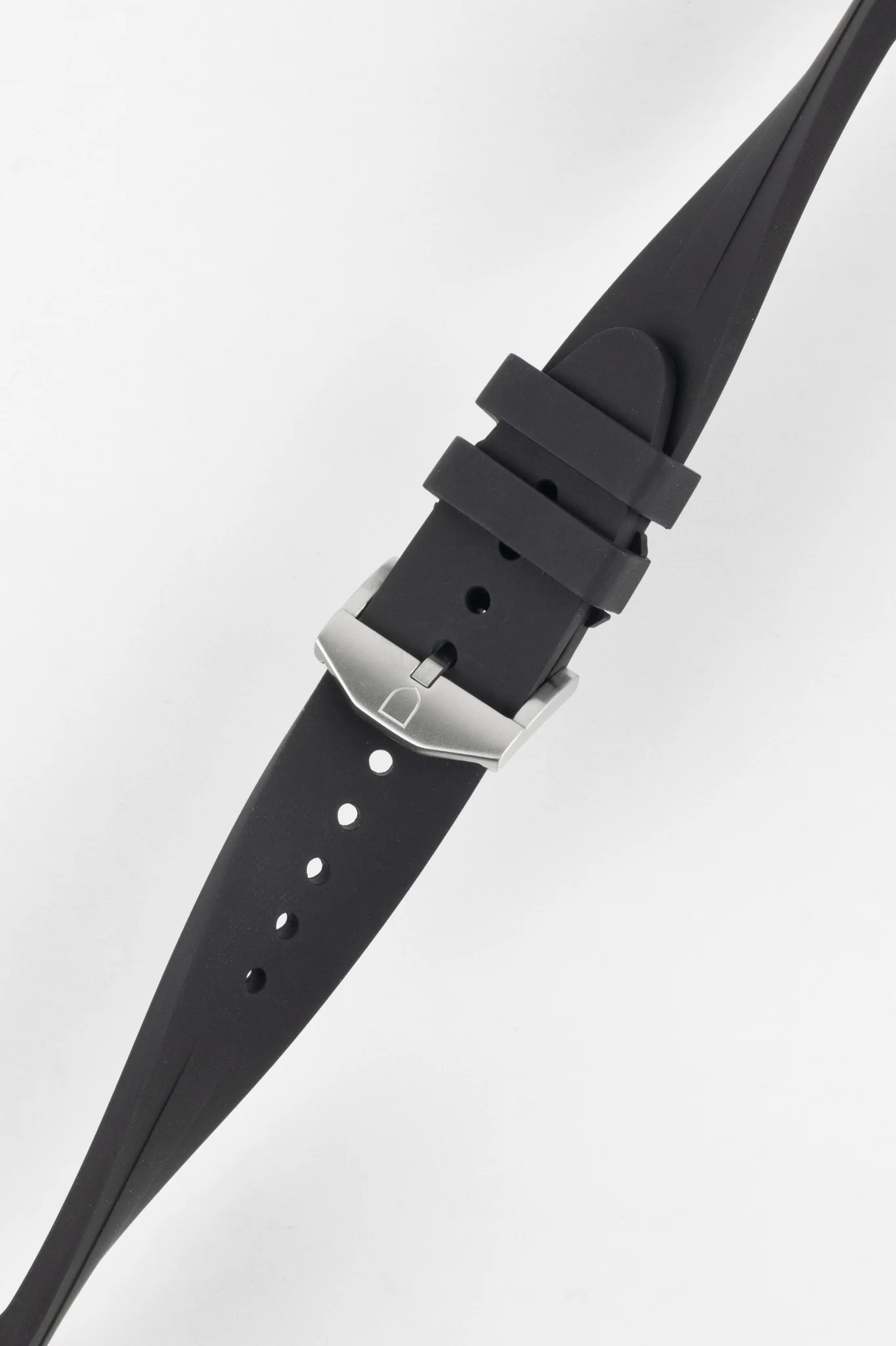 VANGUARD Curved-End Integrated Rubber Watch Strap for Rolex in BLACK - Image 5