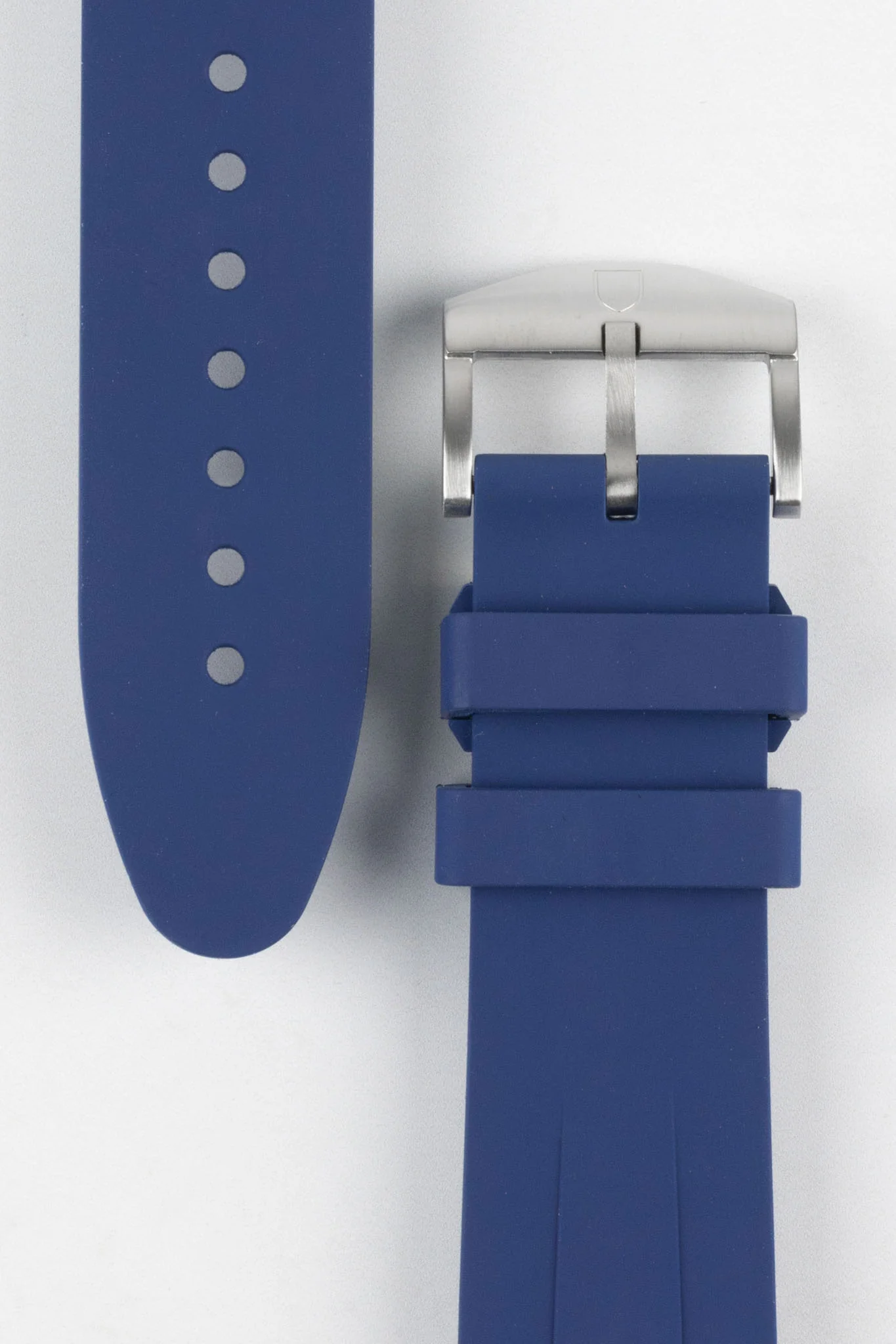 VANGUARD Curved-End Integrated Rubber Watch Strap for Rolex in BLUE - Image 3