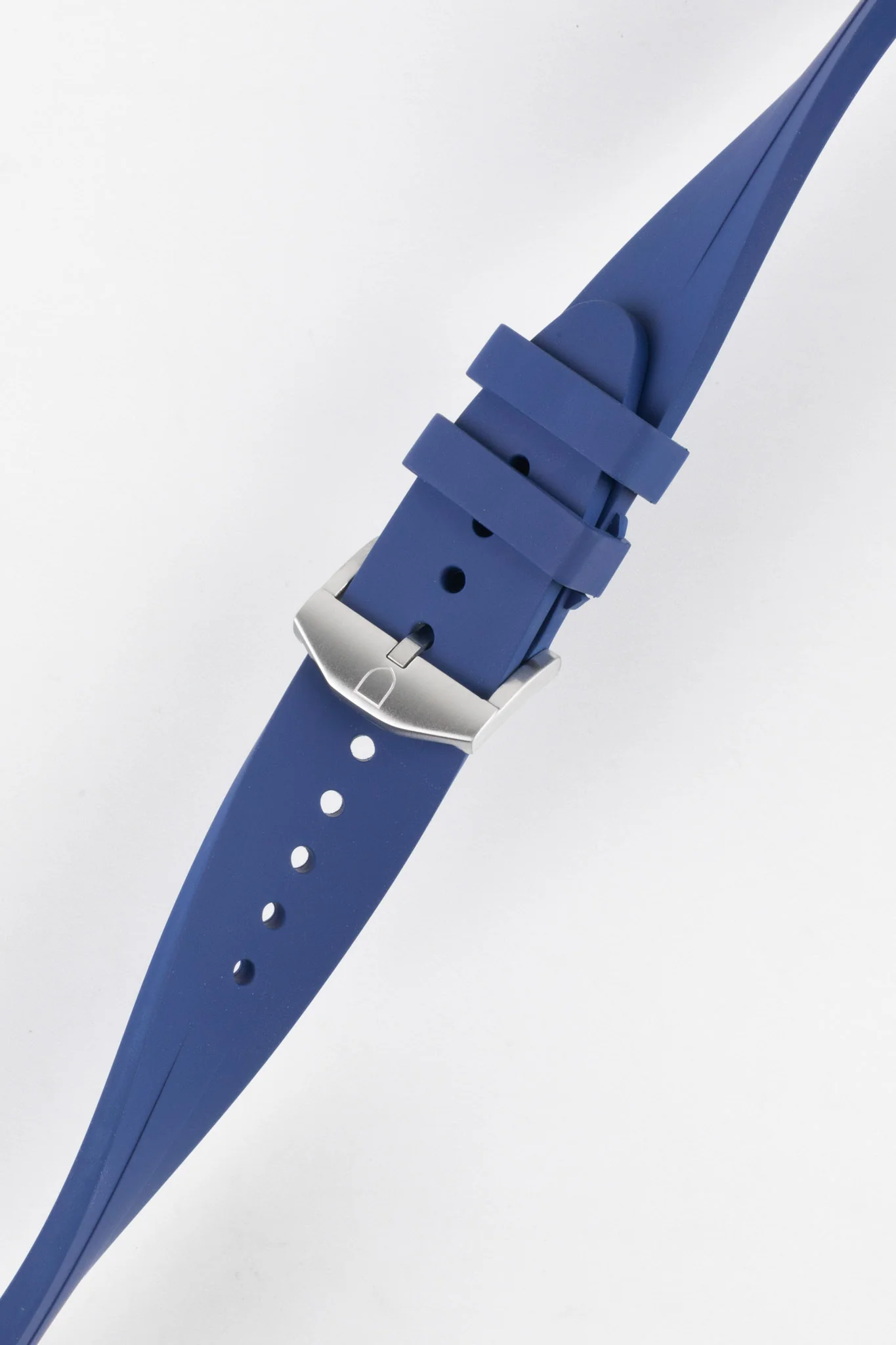 VANGUARD Curved-End Integrated Rubber Watch Strap for Rolex in BLUE - Image 5