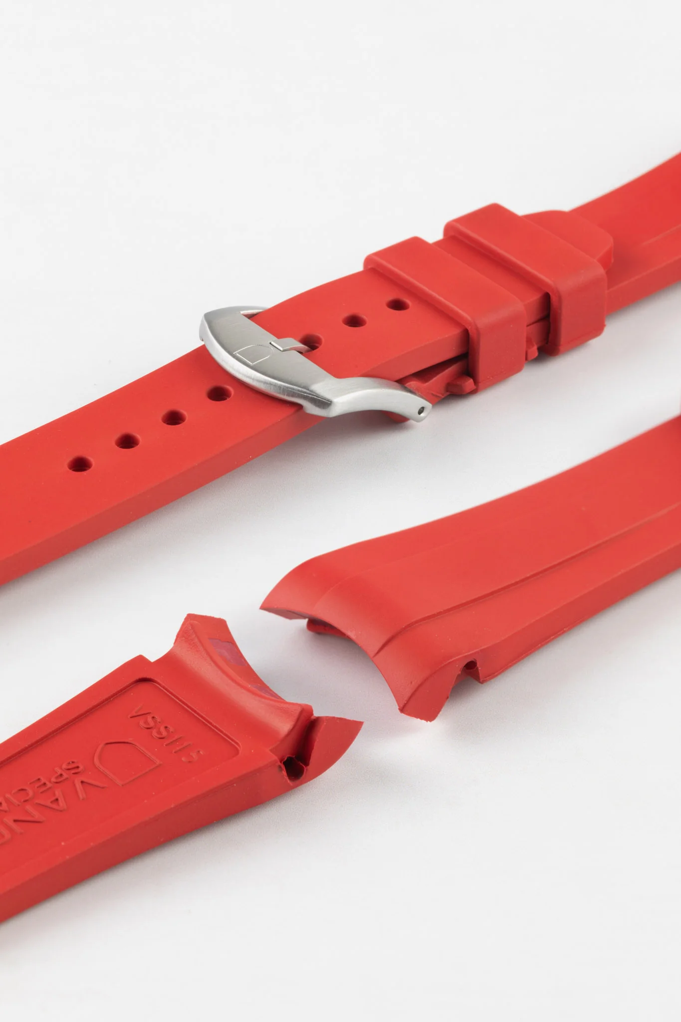 VANGUARD Integrated Rubber Watch Strap for Tudor Black Bay 58 in RED - Image 7