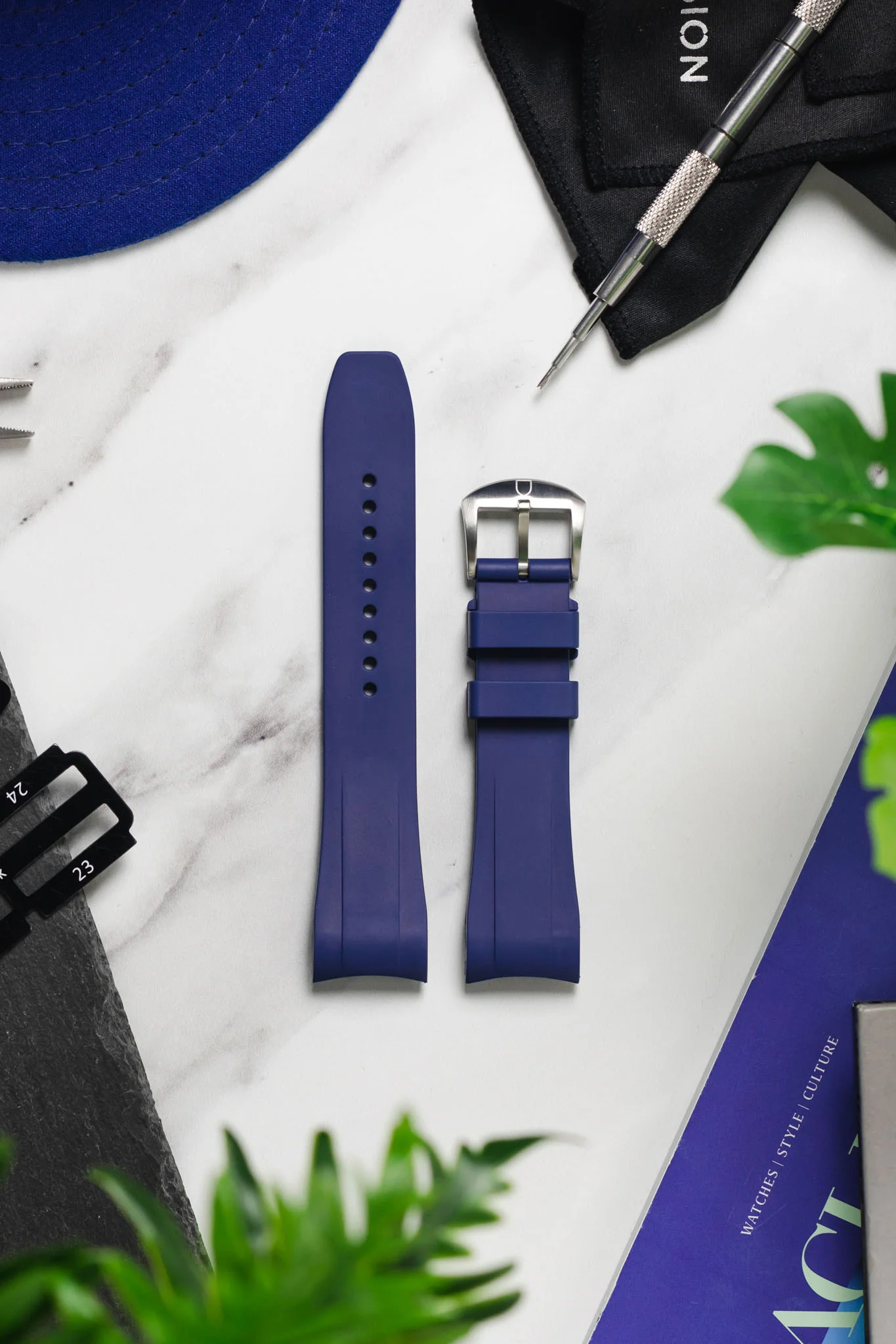 VANGUARD Rubber Watch Strap for Tudor Heritage Chrono in BLUE - Image 6
