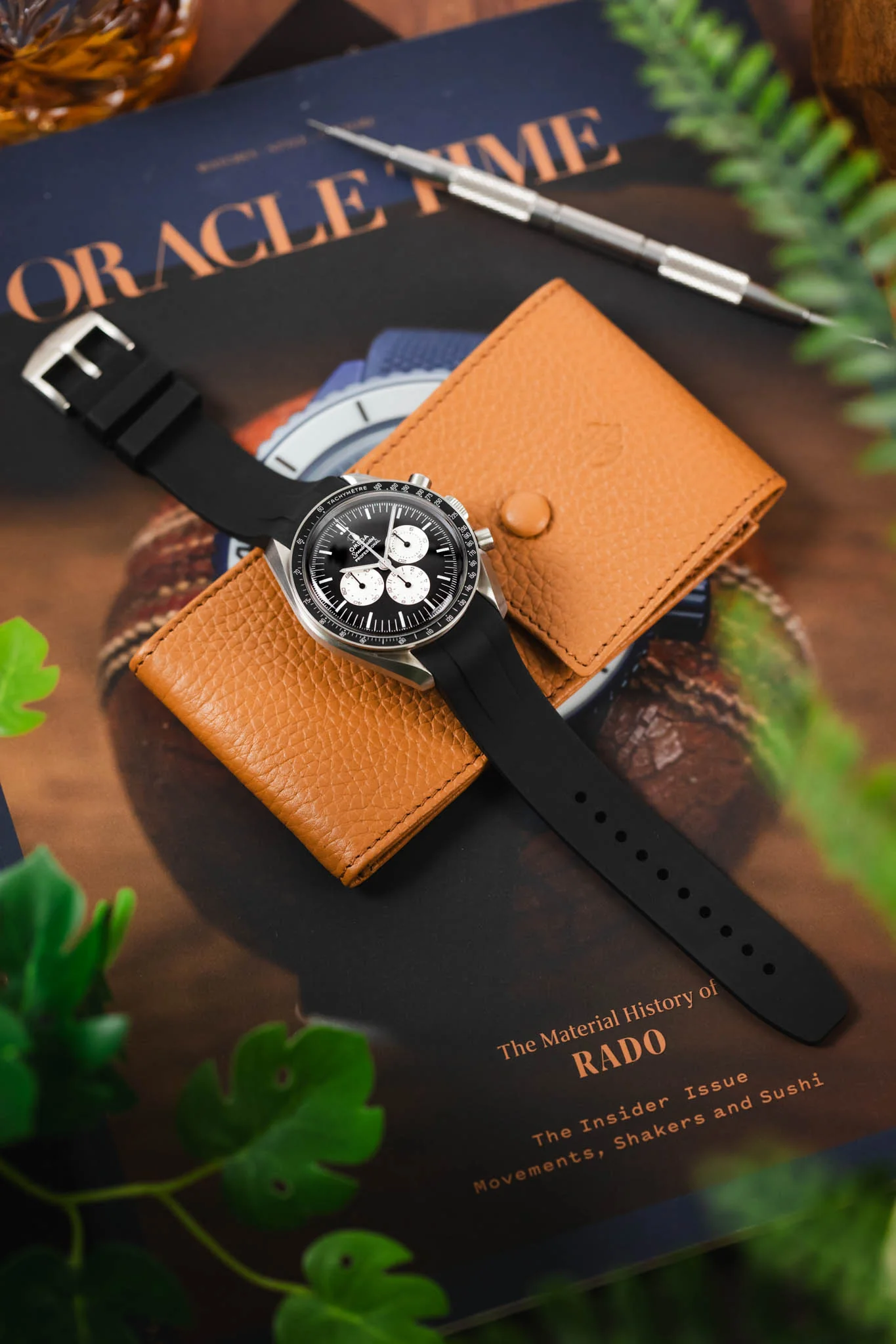 VANGUARD Integrated Rubber Watch Strap for Omega Speedmaster/ Moonswatch in BLACK - Image 6