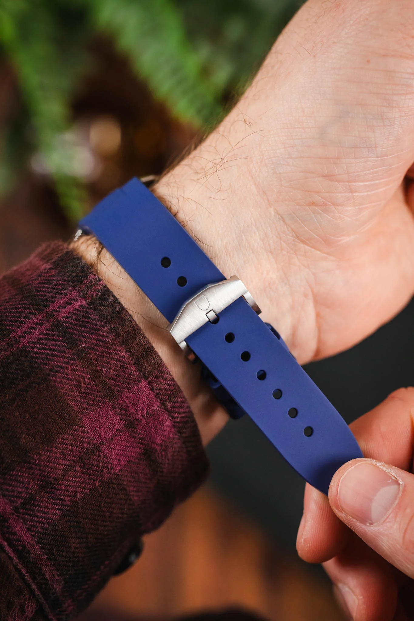 VANGUARD Integrated Rubber Watch Strap for Omega Speedmaster/ Moonswatch in BLUE - Image 6