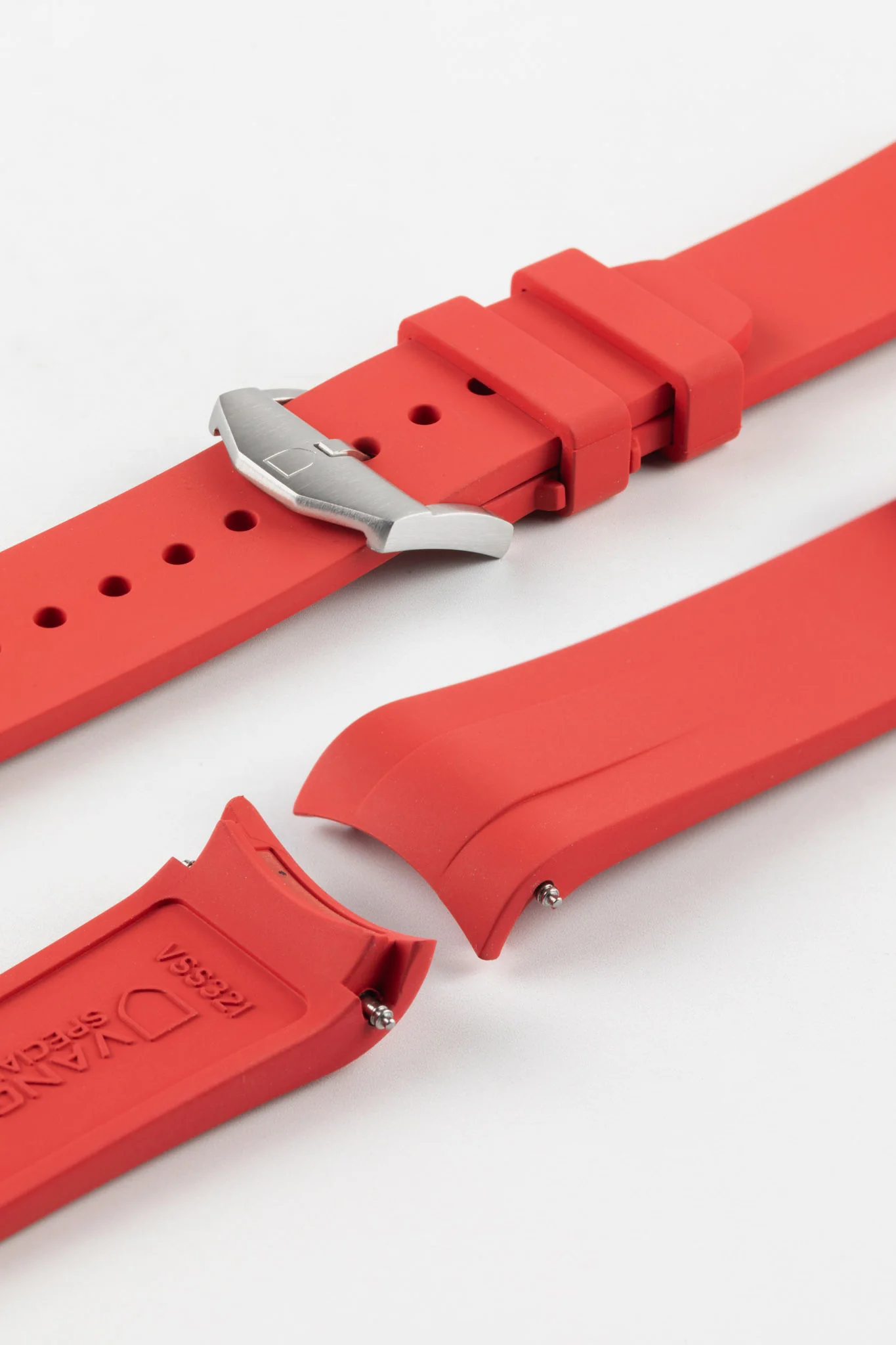 VANGUARD Integrated Rubber Watch Strap for Omega Speedmaster/ Moonswatch in Red - Image 7