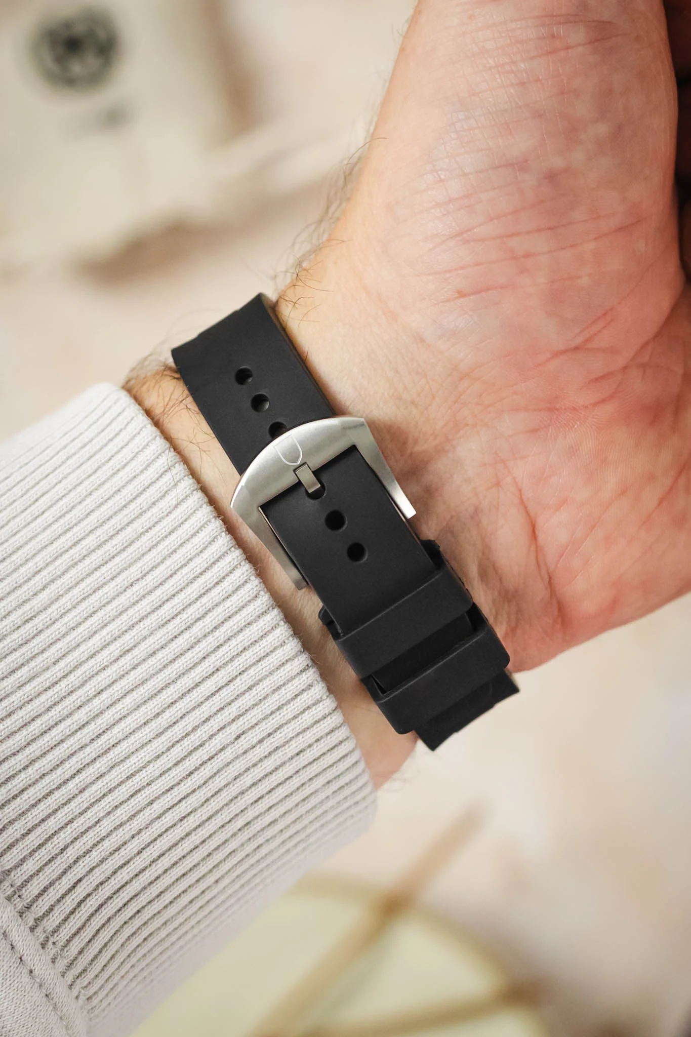 VANGUARD Integrated Rubber Watch Strap for Tudor Black Bay 54 in BLACK - Image 2