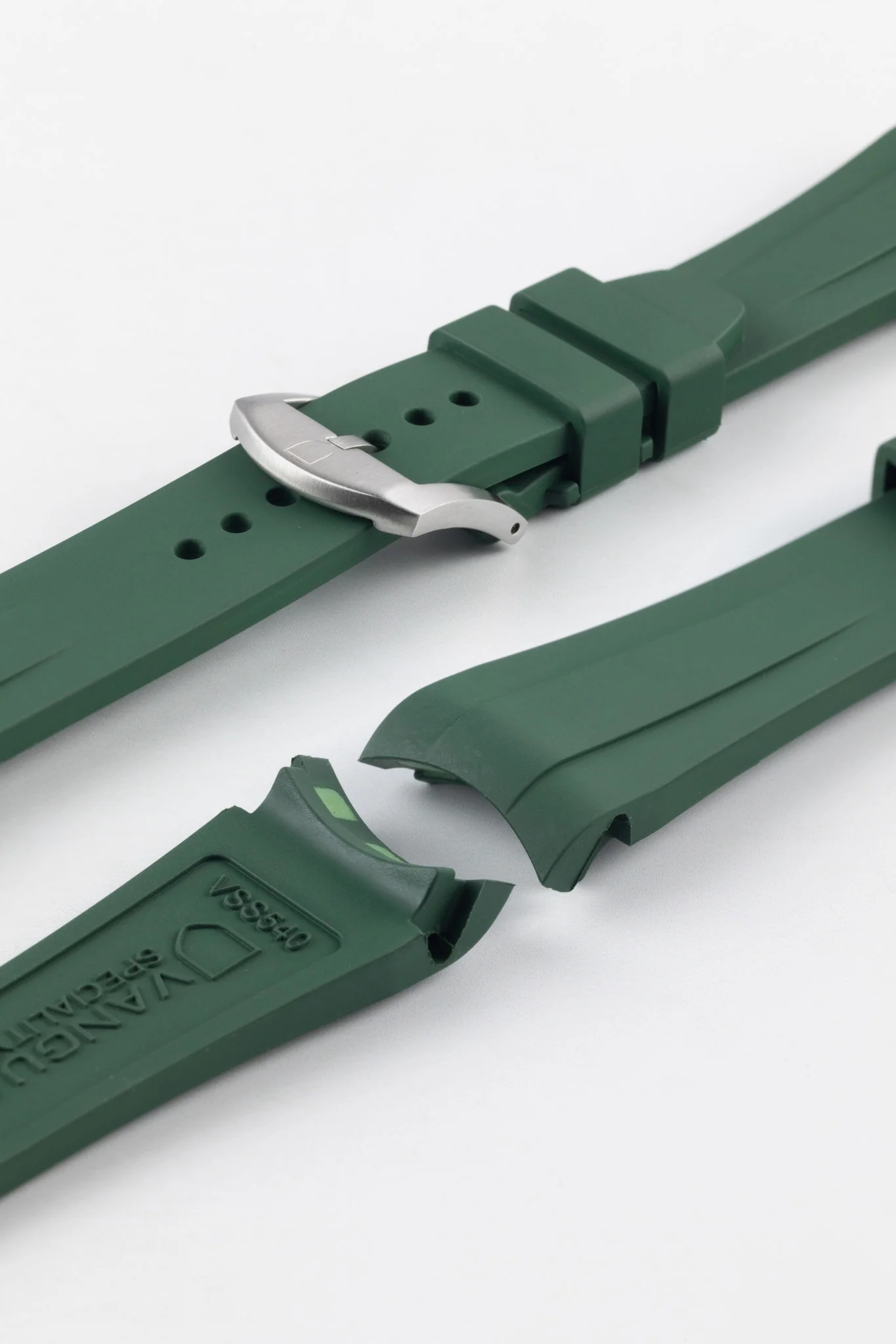 VANGUARD Integrated Rubber Watch Strap for Tudor Black Bay 54 in GREEN - Image 6