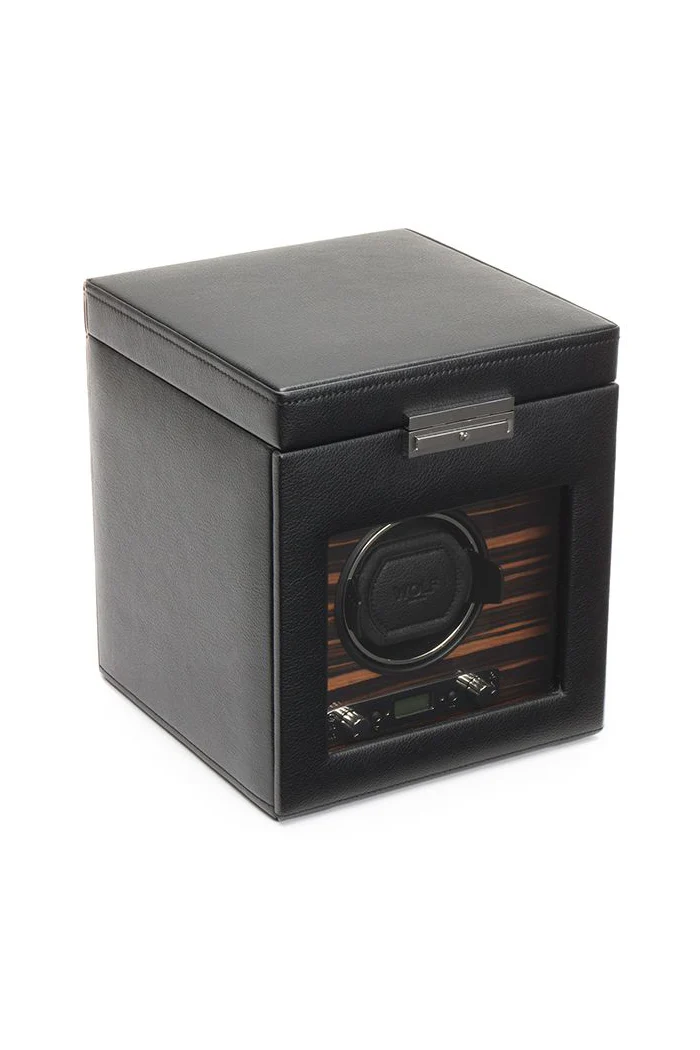 WOLF ROADSTER Single Watch Winder with Storage in BLACK - Image 2