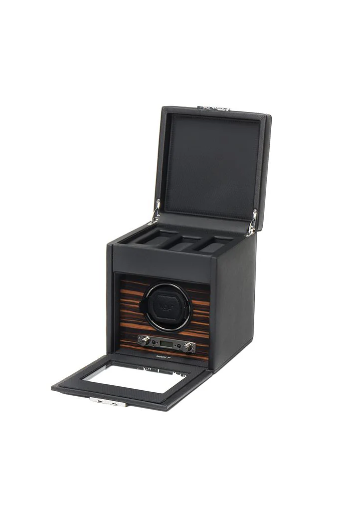 WOLF ROADSTER Single Watch Winder with Storage in BLACK - Image 3