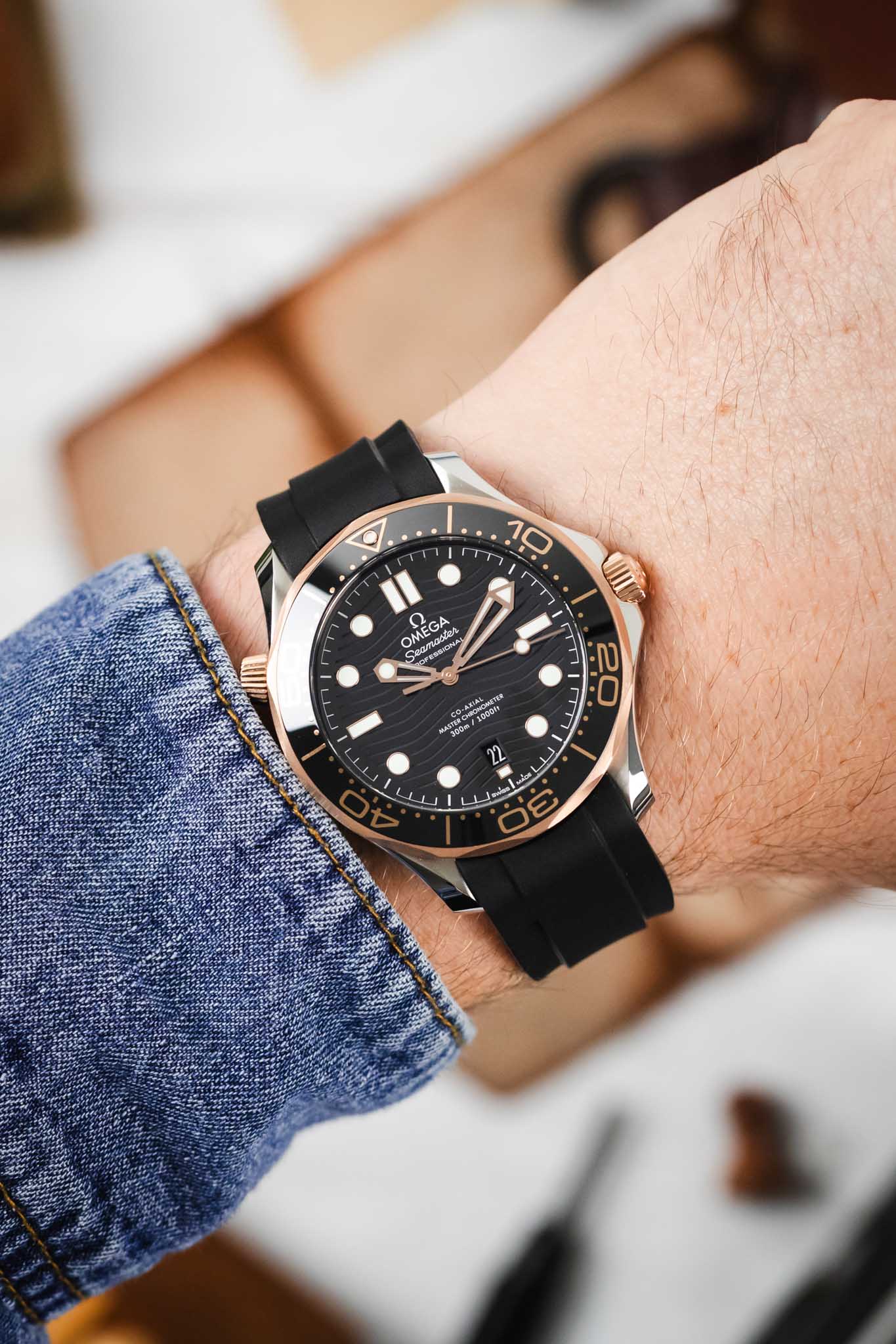 ZEALANDE ZBC01 Rubber Watch Strap for Omega Seamaster in BLACK - Image 2