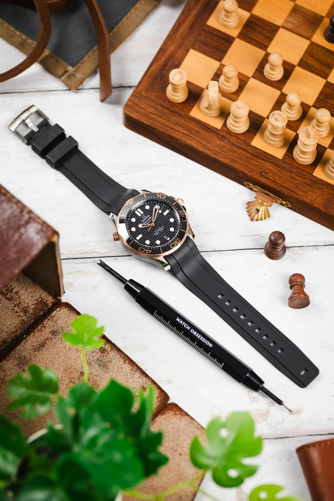 ZEALANDE ZBC01 Rubber Watch Strap for Omega Seamaster in BLACK - Image 6