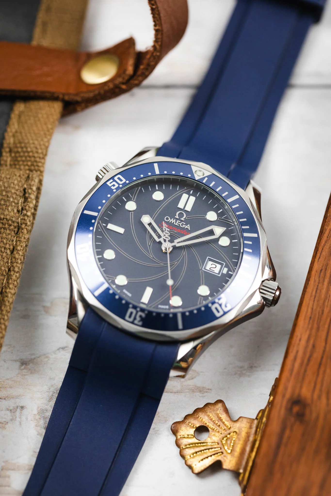 ZEALANDE ZBC01 Rubber Watch Strap for Omega Seamaster in BLUE - Image 6