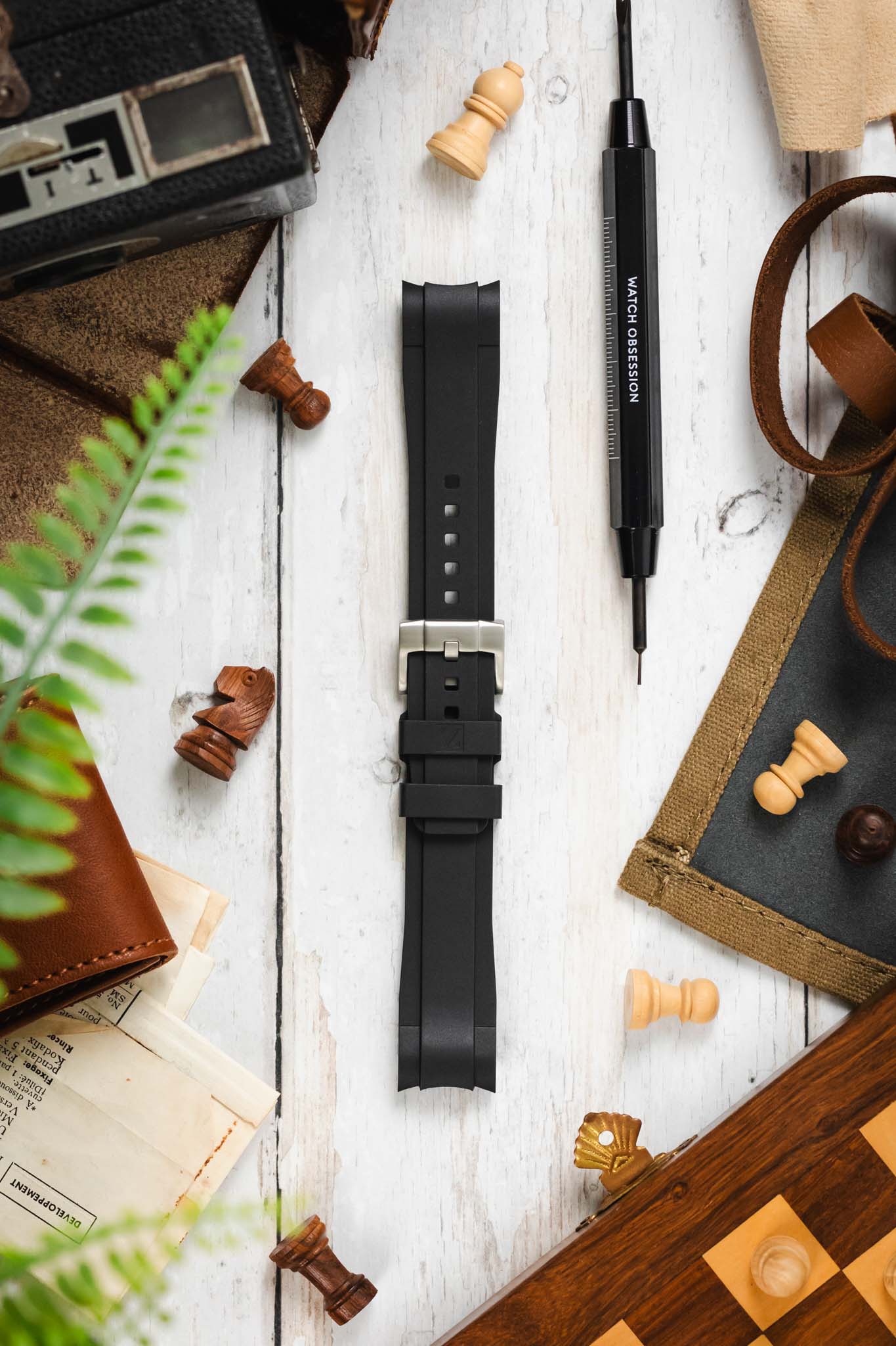 ZEALANDE ZBC06 Rubber Watch Strap for Omega Seamaster Aqua Terra in BLACK - Image 4