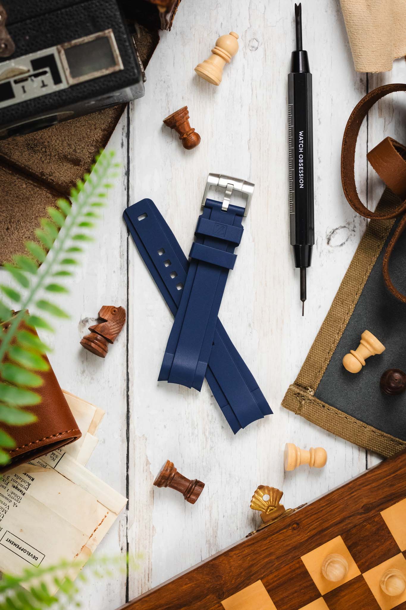 ZEALANDE ZBC06 Rubber Watch Strap for Omega Seamaster Aqua Terra in BLUE - Image 4