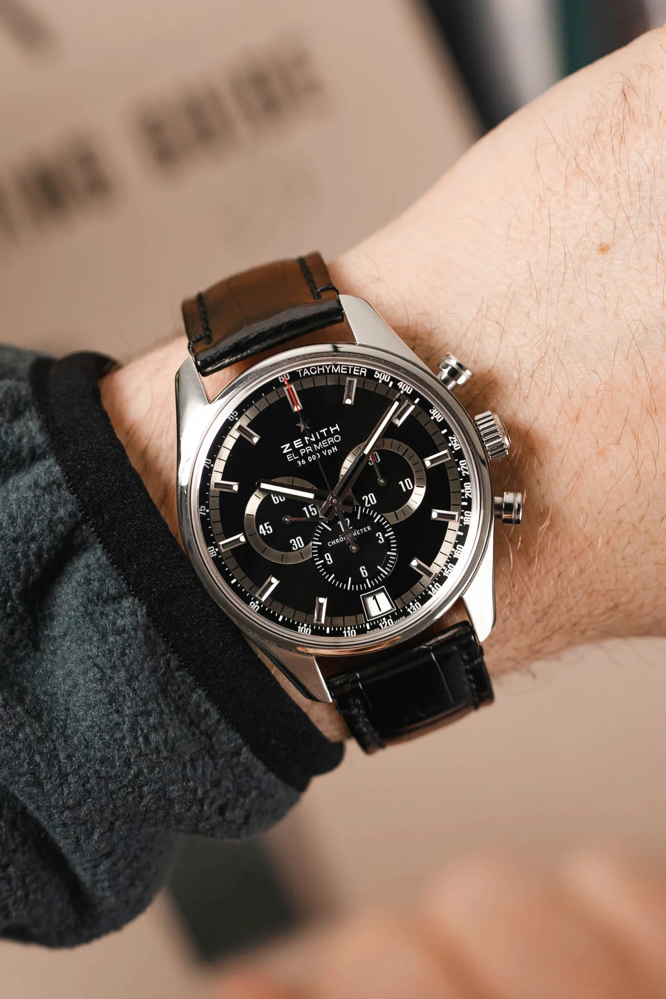 ZENITH 03.2040.400/21.C496 El Primero 36'000VPH Automatic Chronograph – Black Dial - Image 2