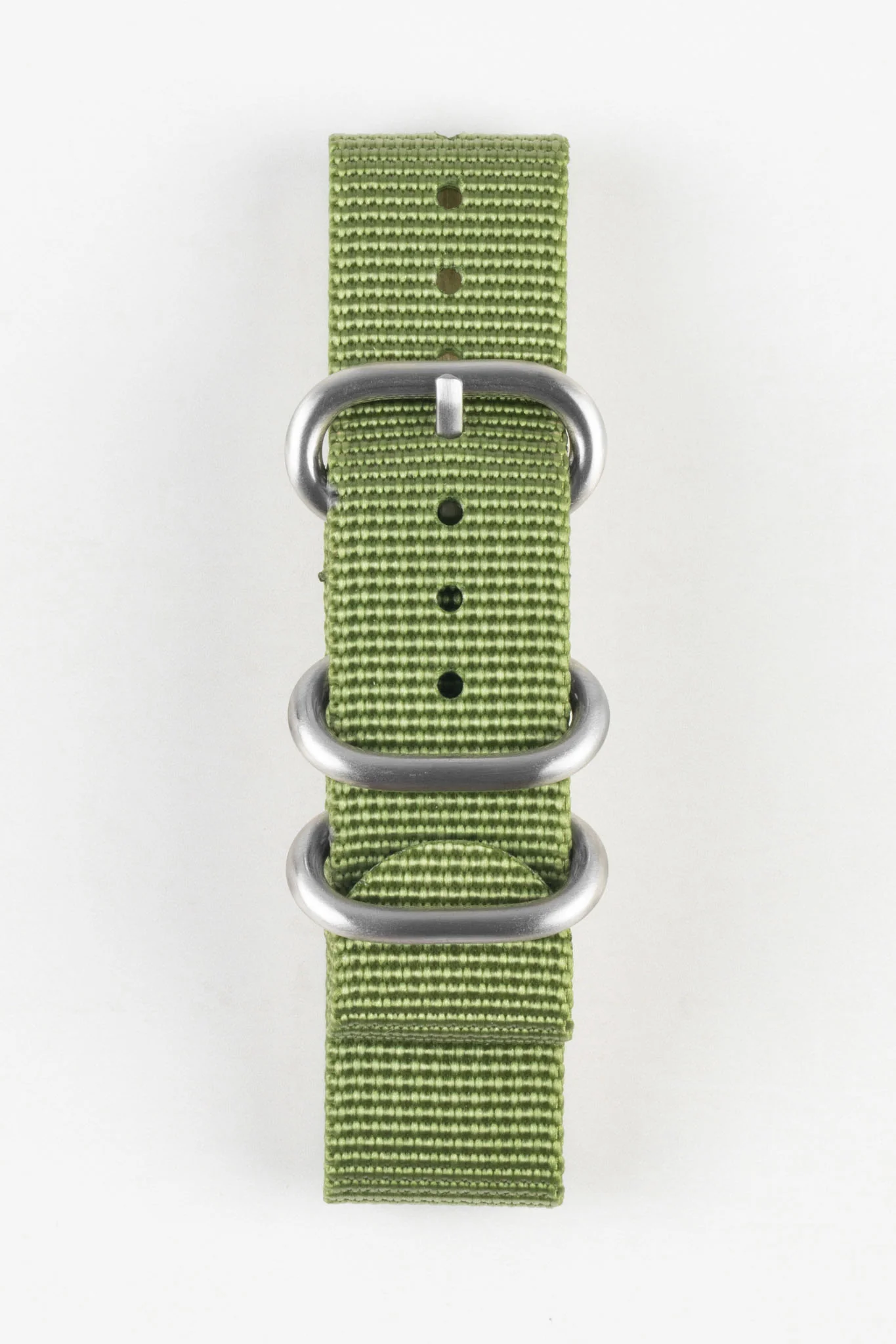 ZULU Nylon Watch Strap with 3 Steel Rings in ARMY GREEN - Image 8