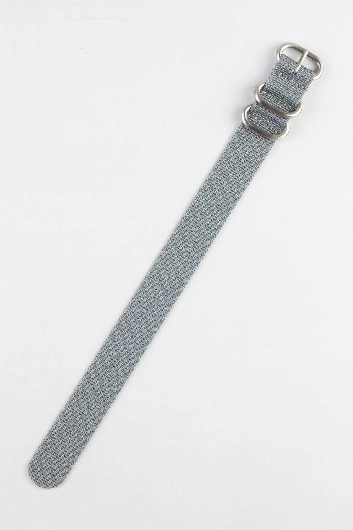 ZULU Nylon Watch Strap with 3 Steel Rings in GREY - Image 3