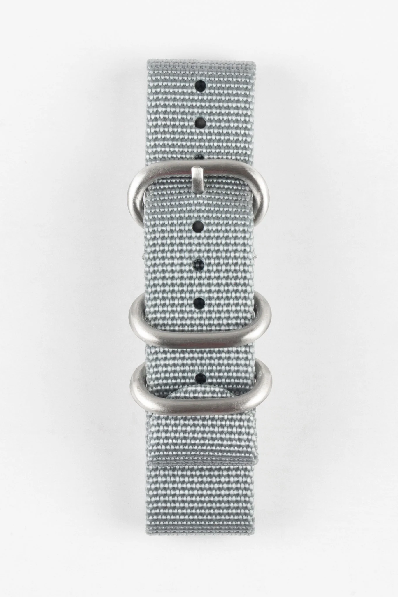 ZULU Nylon Watch Strap with 3 Steel Rings in GREY - Image 8