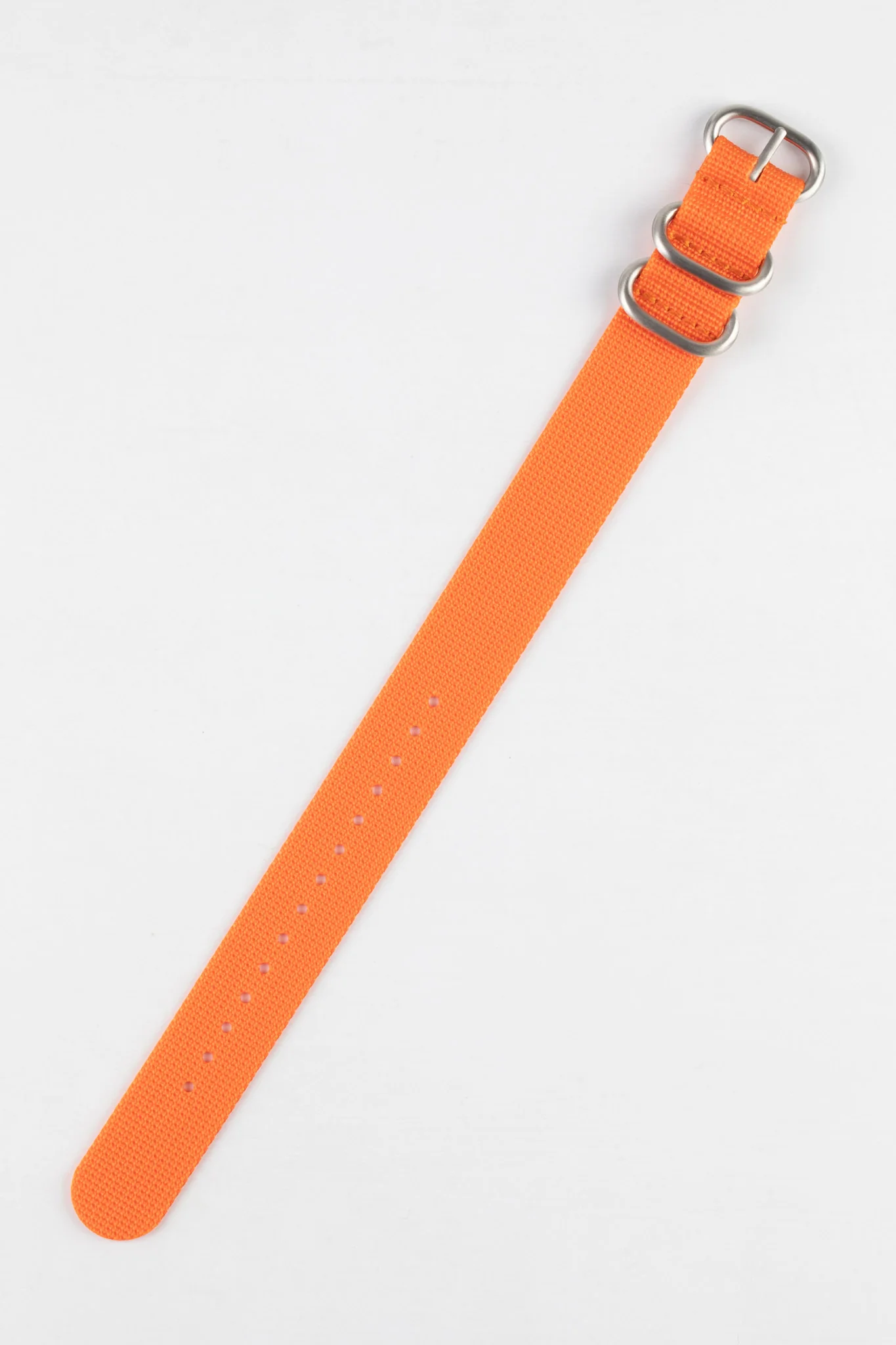 ZULU Nylon Watch Strap with 3 Steel Rings in ORANGE - Image 3