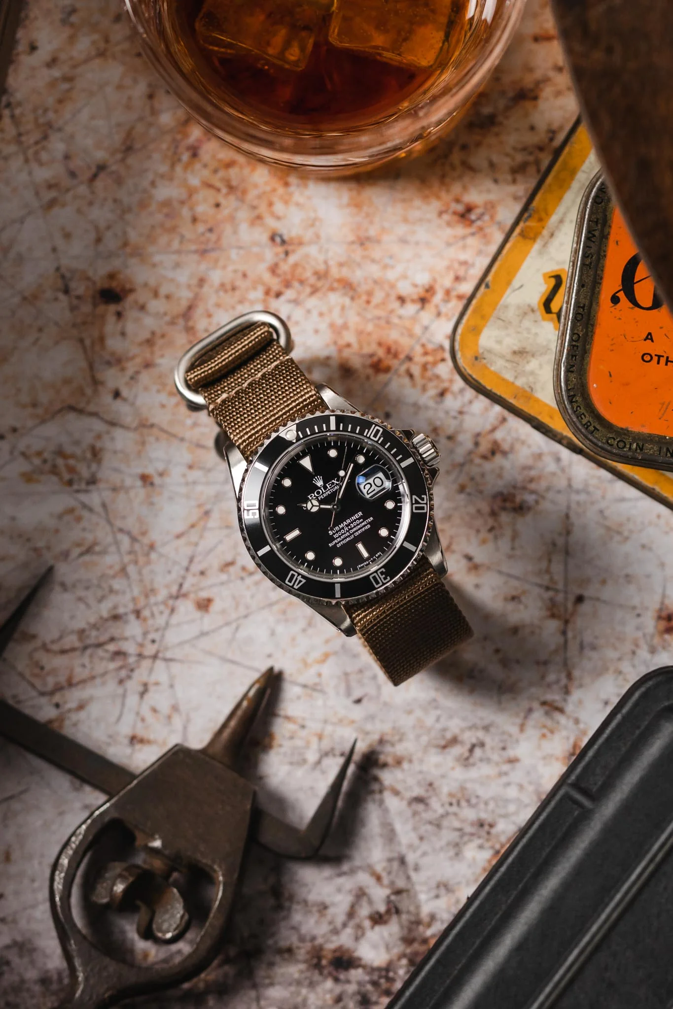 ZULU Nylon Watch Strap with 3 Steel Rings in KHAKI - Image 6