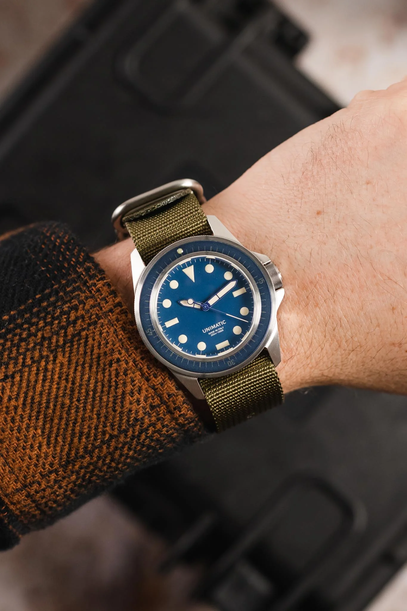 ZULU Nylon Watch Strap with 3 Steel Rings in OLIVE GREEN - Image 2