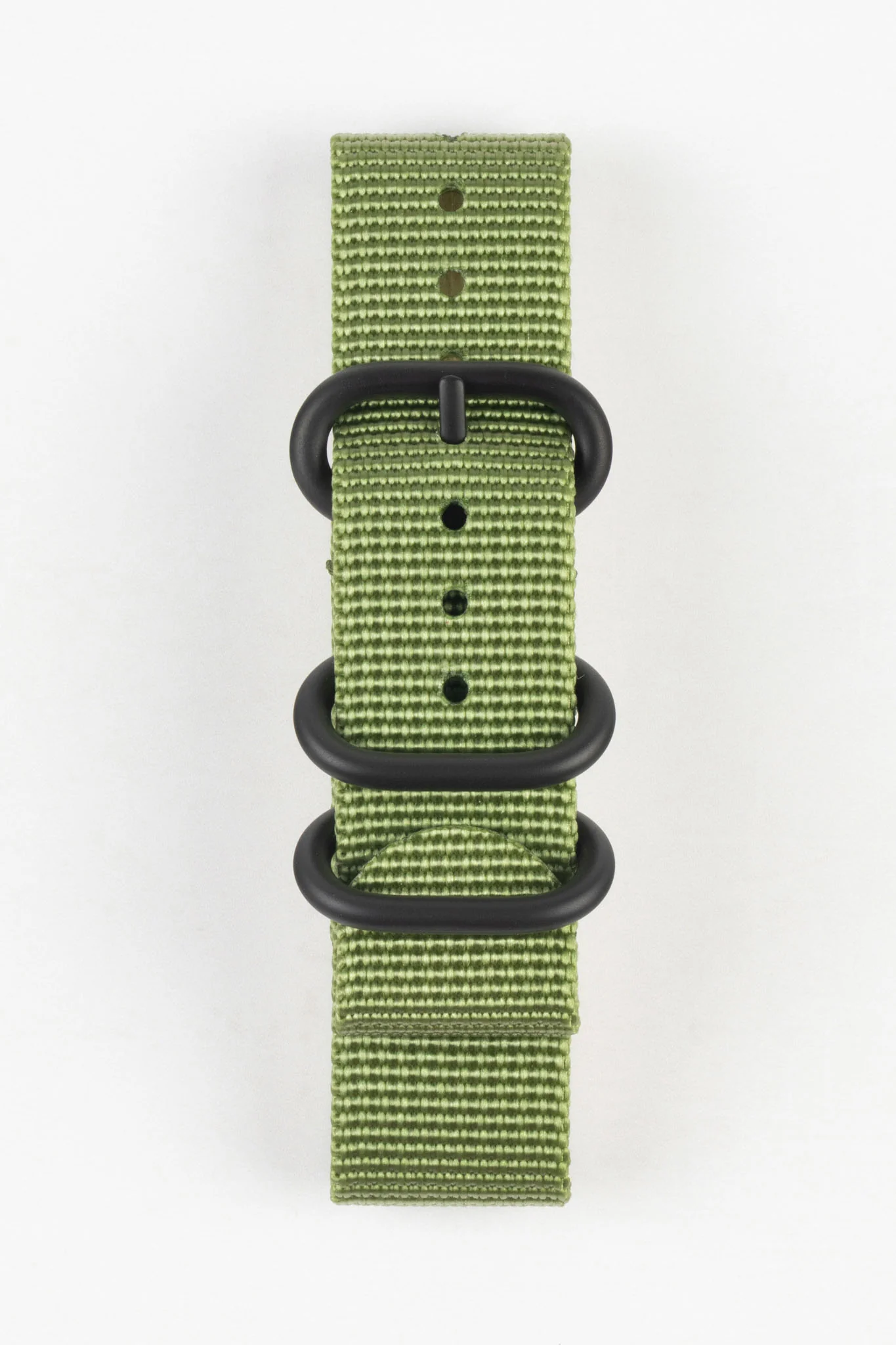ZULU Nylon Watch Strap with 3 PVD Rings in ARMY GREEN - Image 8