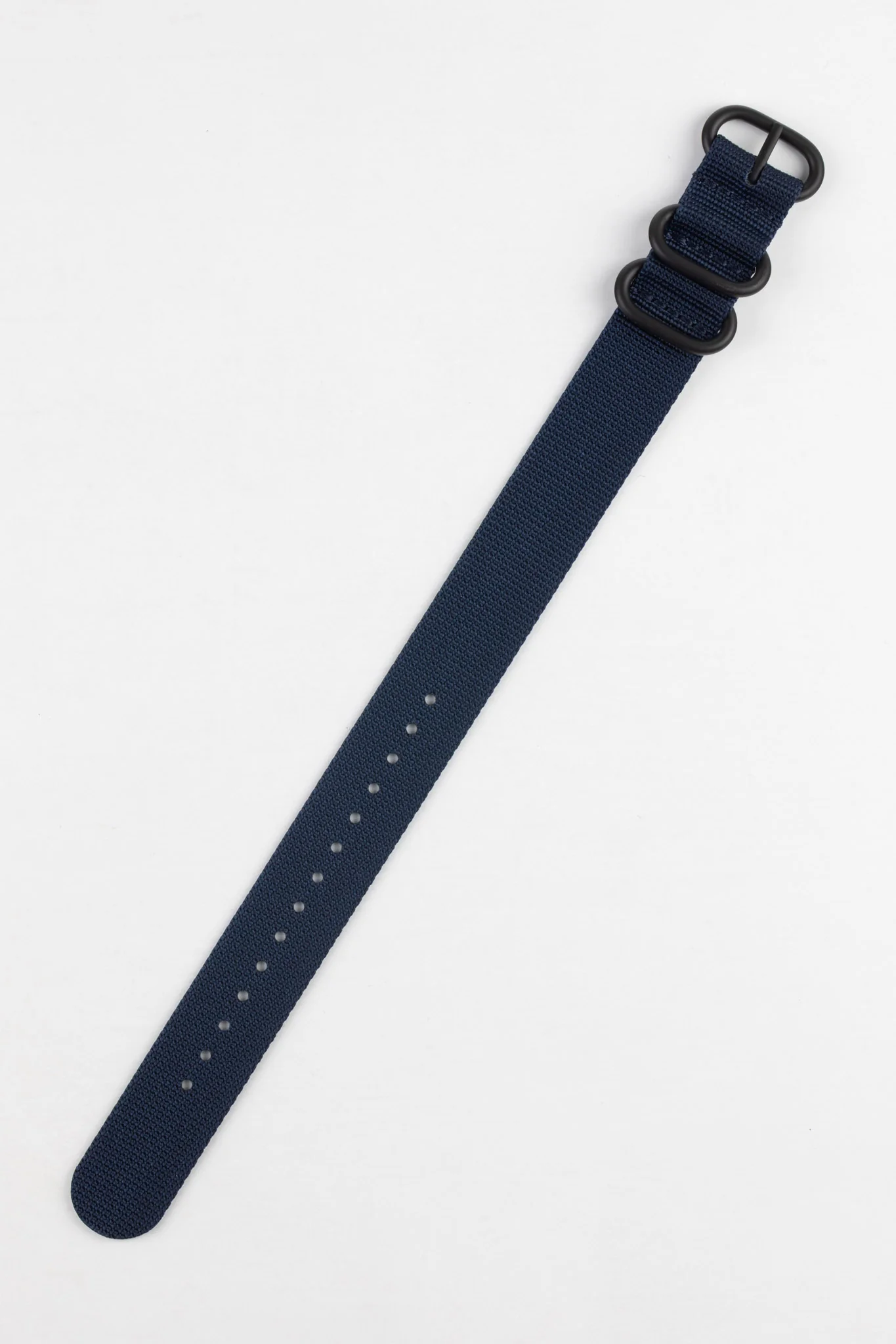 ZULU Nylon Watch Strap with 3 PVD Rings in DARK BLUE - Image 3