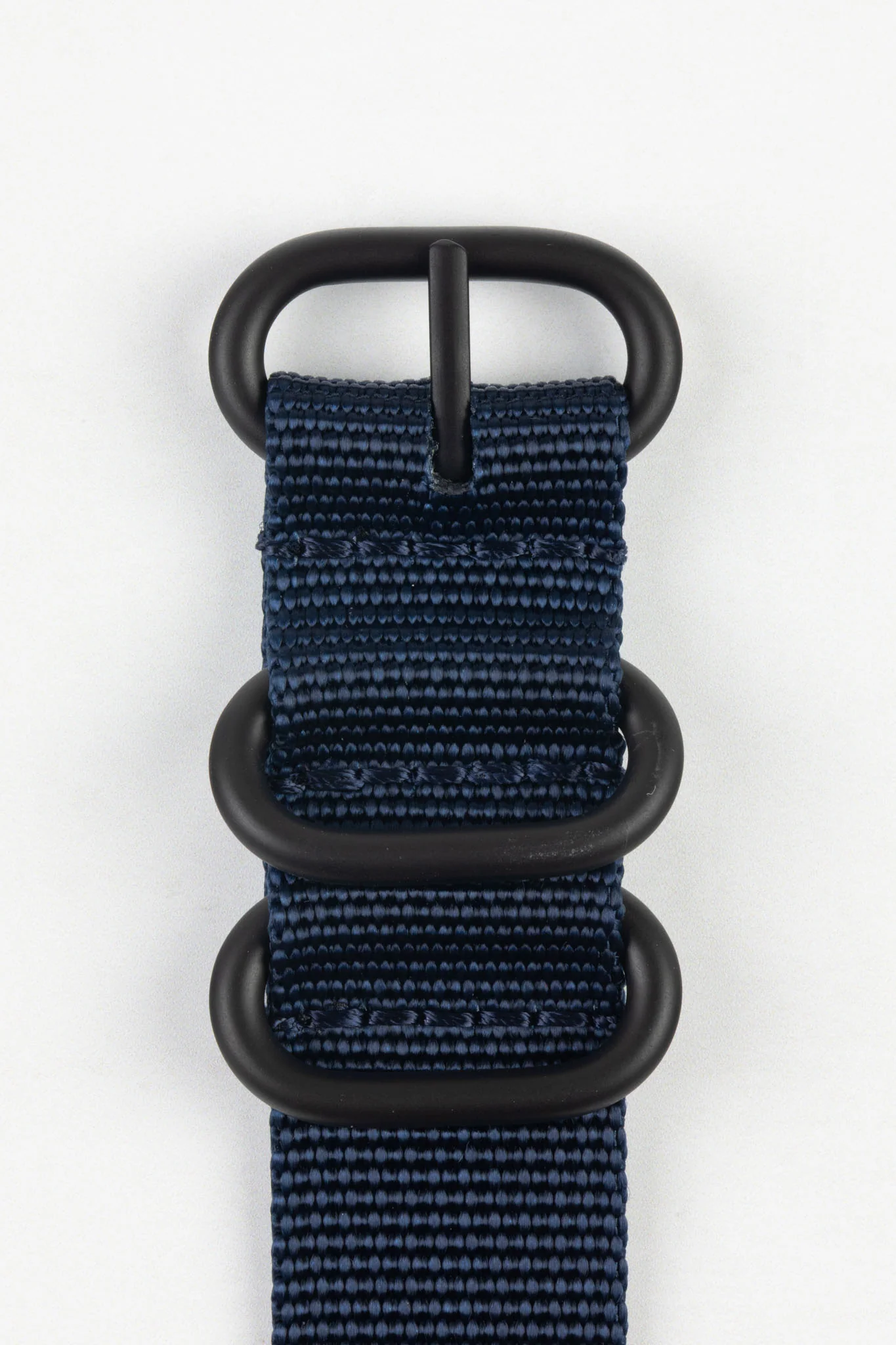 ZULU Nylon Watch Strap with 3 PVD Rings in DARK BLUE - Image 4