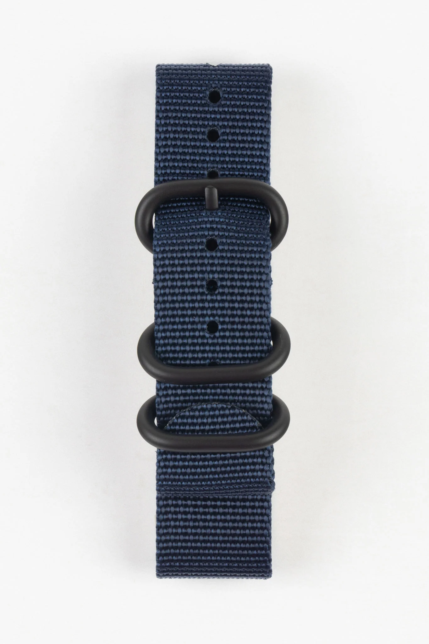 ZULU Nylon Watch Strap with 3 PVD Rings in DARK BLUE - Image 8