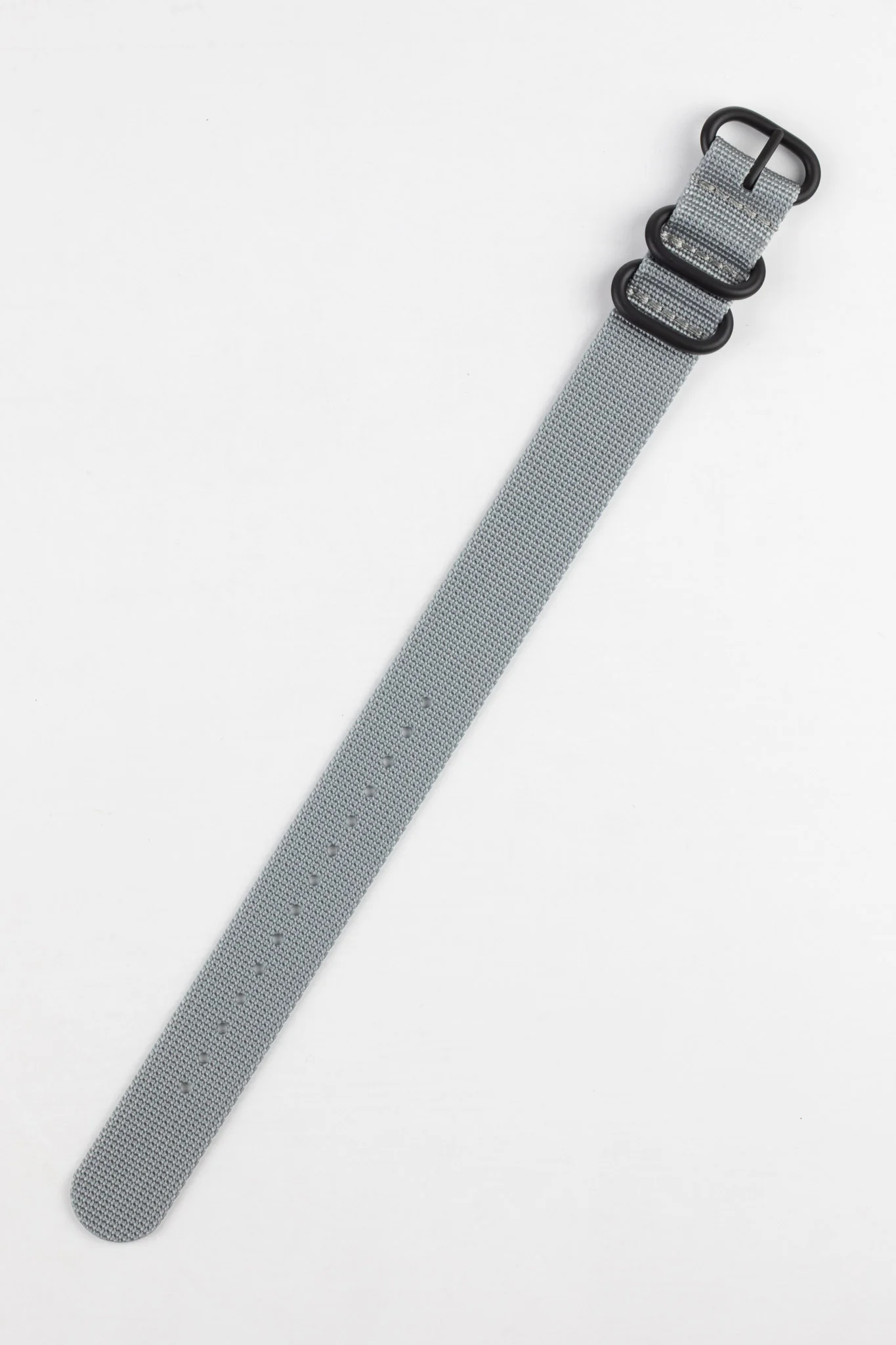 ZULU Nylon Watch Strap with 3 PVD Rings in GREY - Image 3