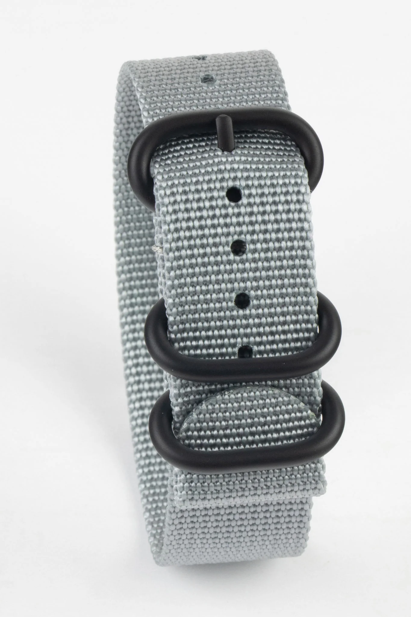 ZULU Nylon Watch Strap with 3 PVD Rings in GREY - Image 6