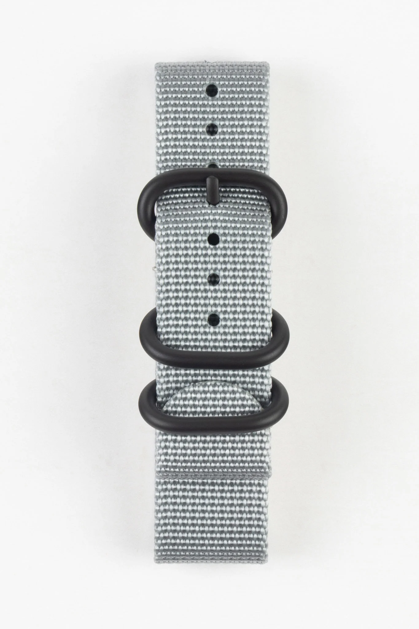ZULU Nylon Watch Strap with 3 PVD Rings in GREY - Image 8